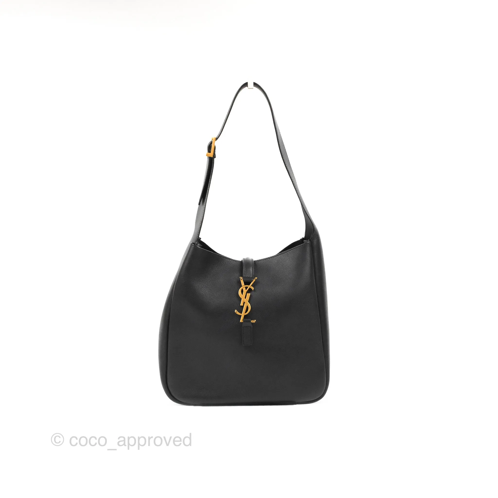Saint Laurent Small 'Le 5 a 7' Hobo Bag Black Grained Leather