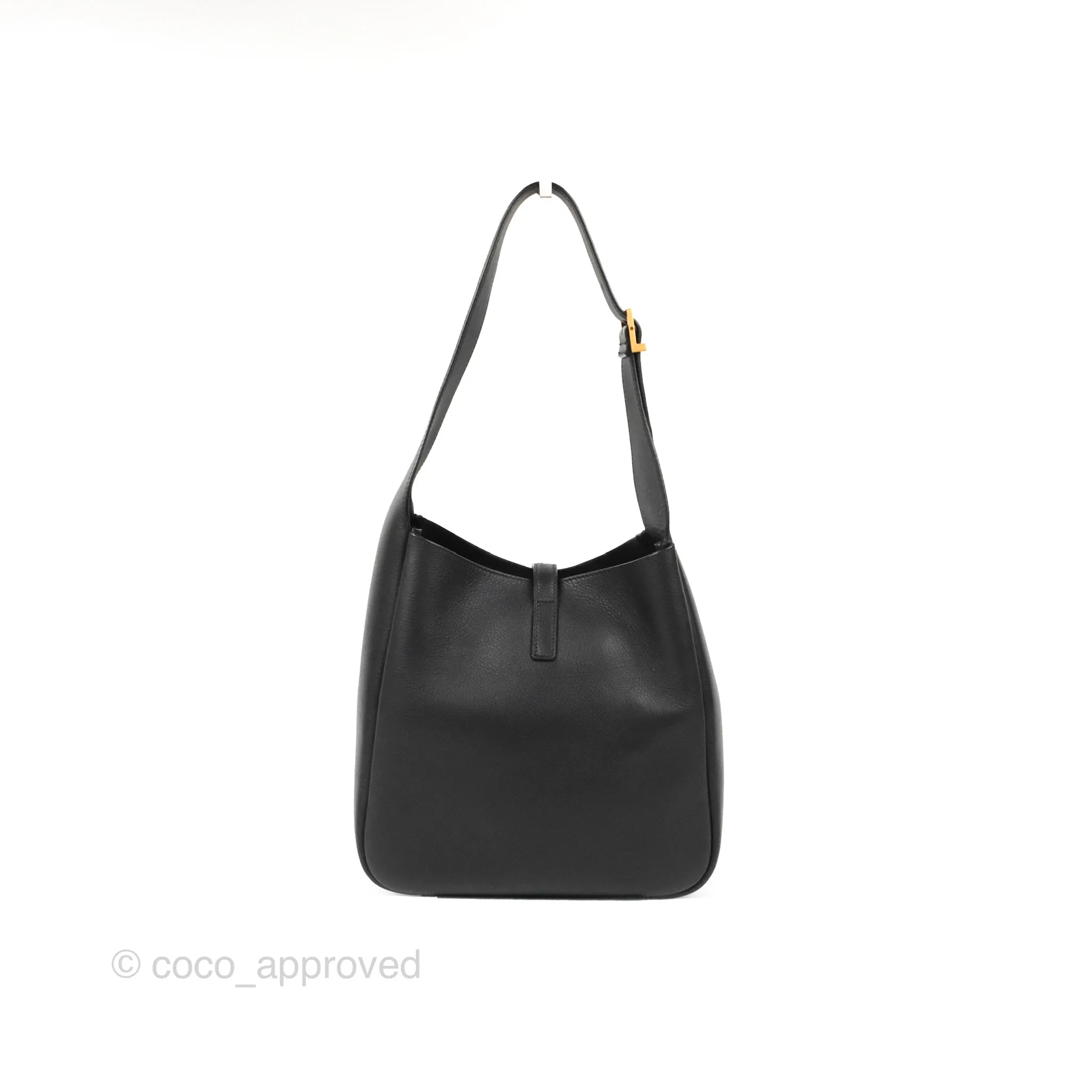 Saint Laurent Small 'Le 5 a 7' Hobo Bag Black Grained Leather