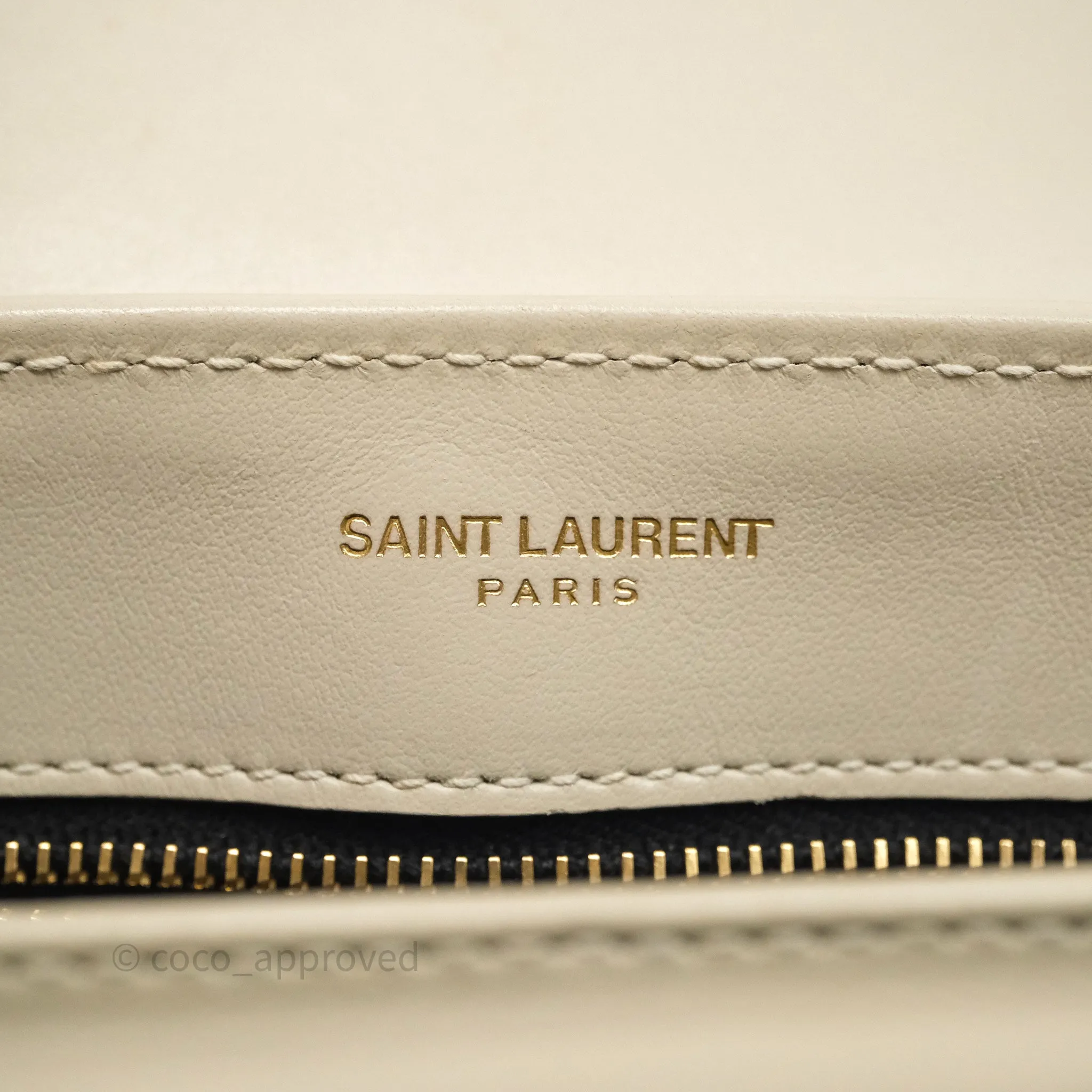 Saint Laurent Small Loulou Flap Bag Beige Calfskin Gold Hardware