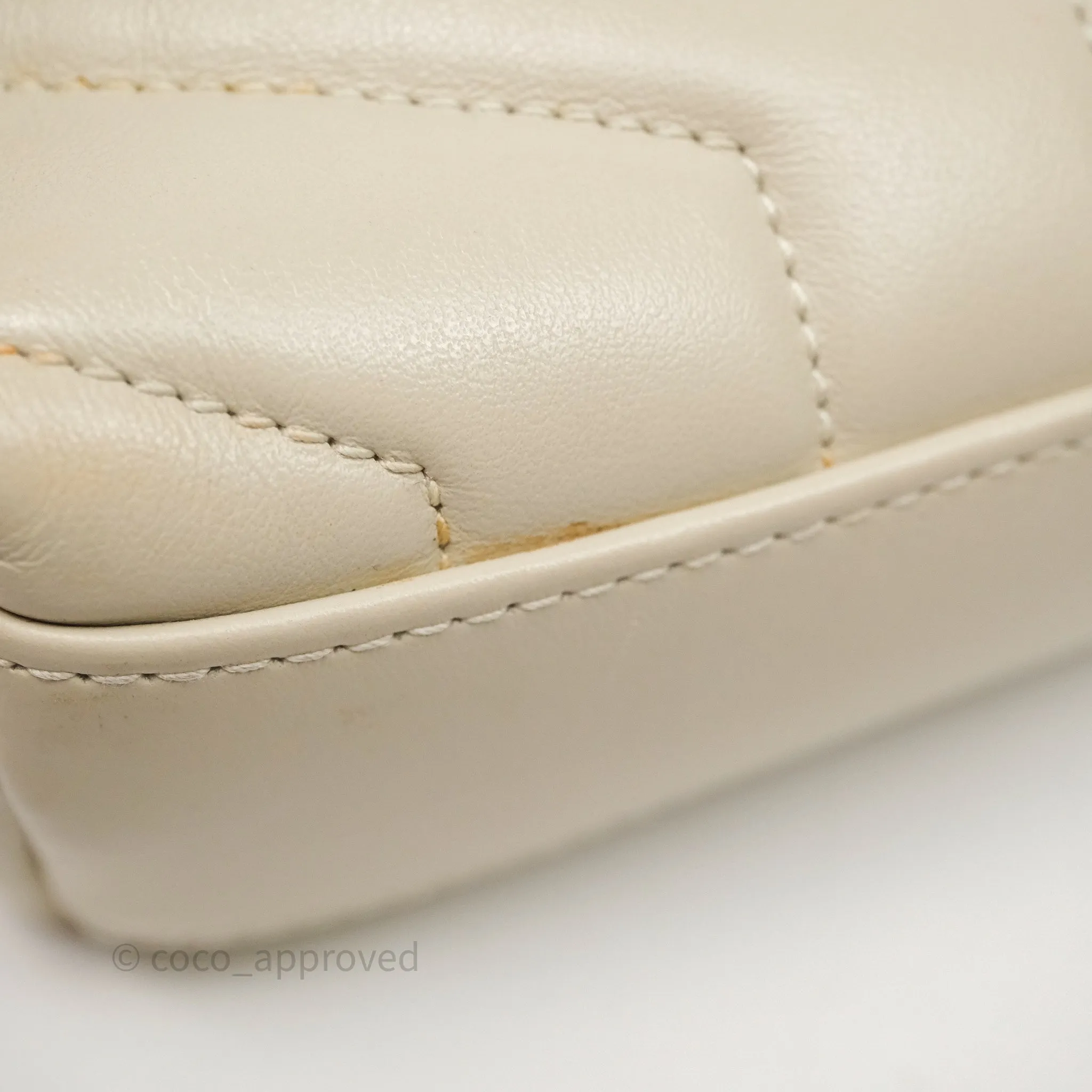 Saint Laurent Small Loulou Flap Bag Beige Calfskin Gold Hardware