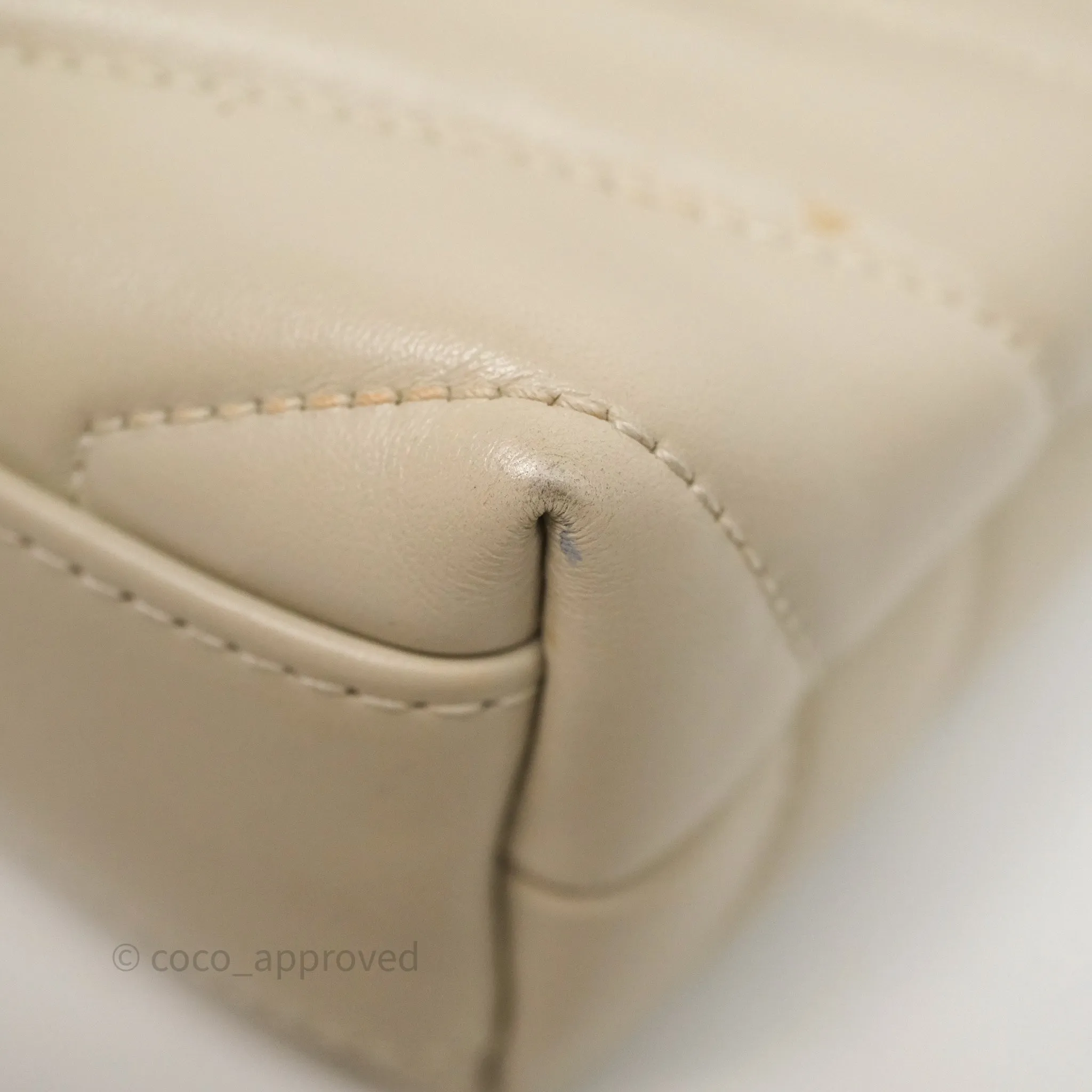 Saint Laurent Small Loulou Flap Bag Beige Calfskin Gold Hardware