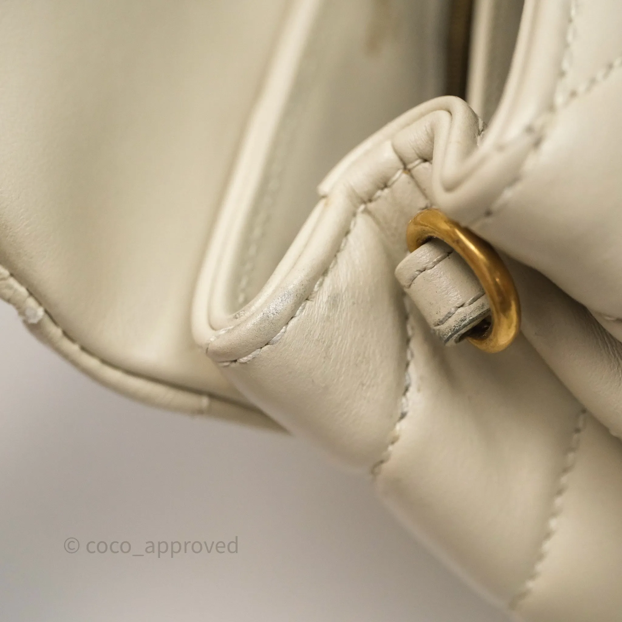 Saint Laurent Small Loulou Flap Bag Beige Calfskin Gold Hardware
