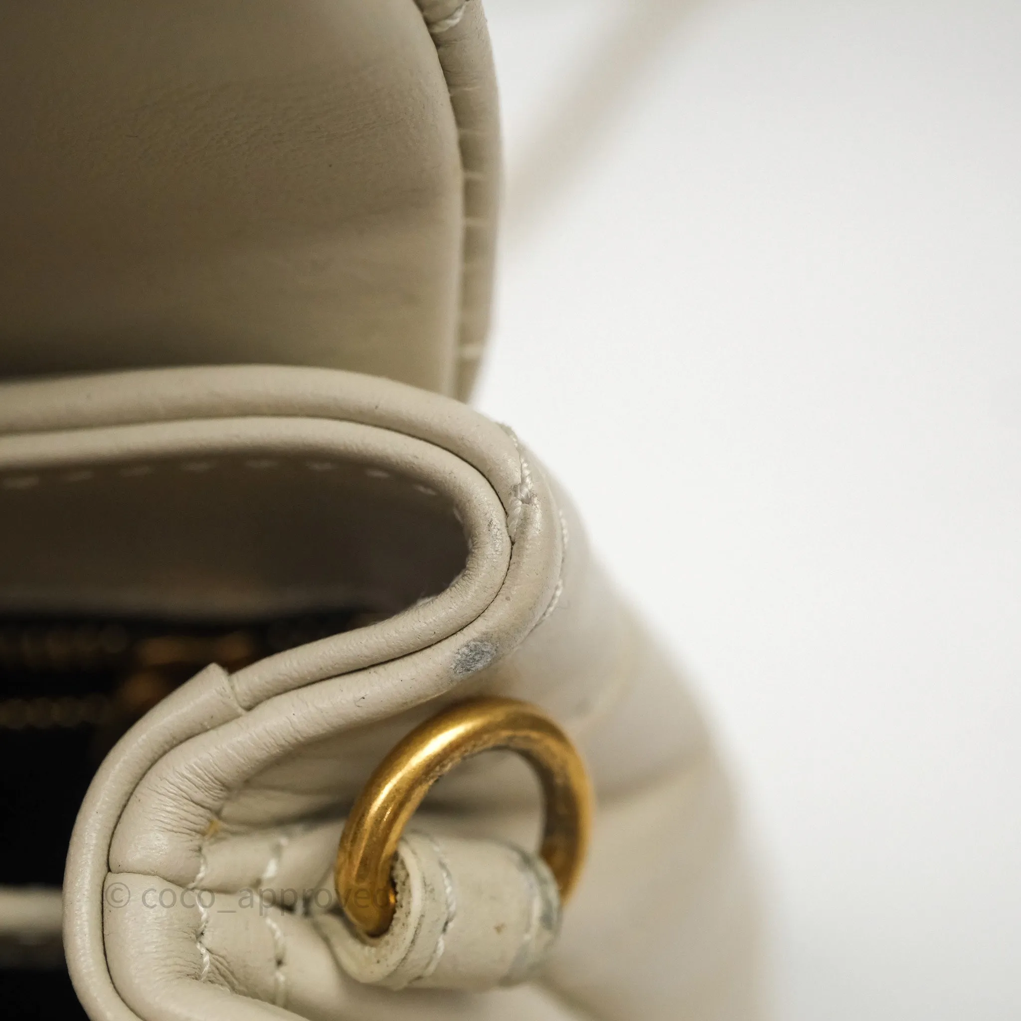 Saint Laurent Small Loulou Flap Bag Beige Calfskin Gold Hardware