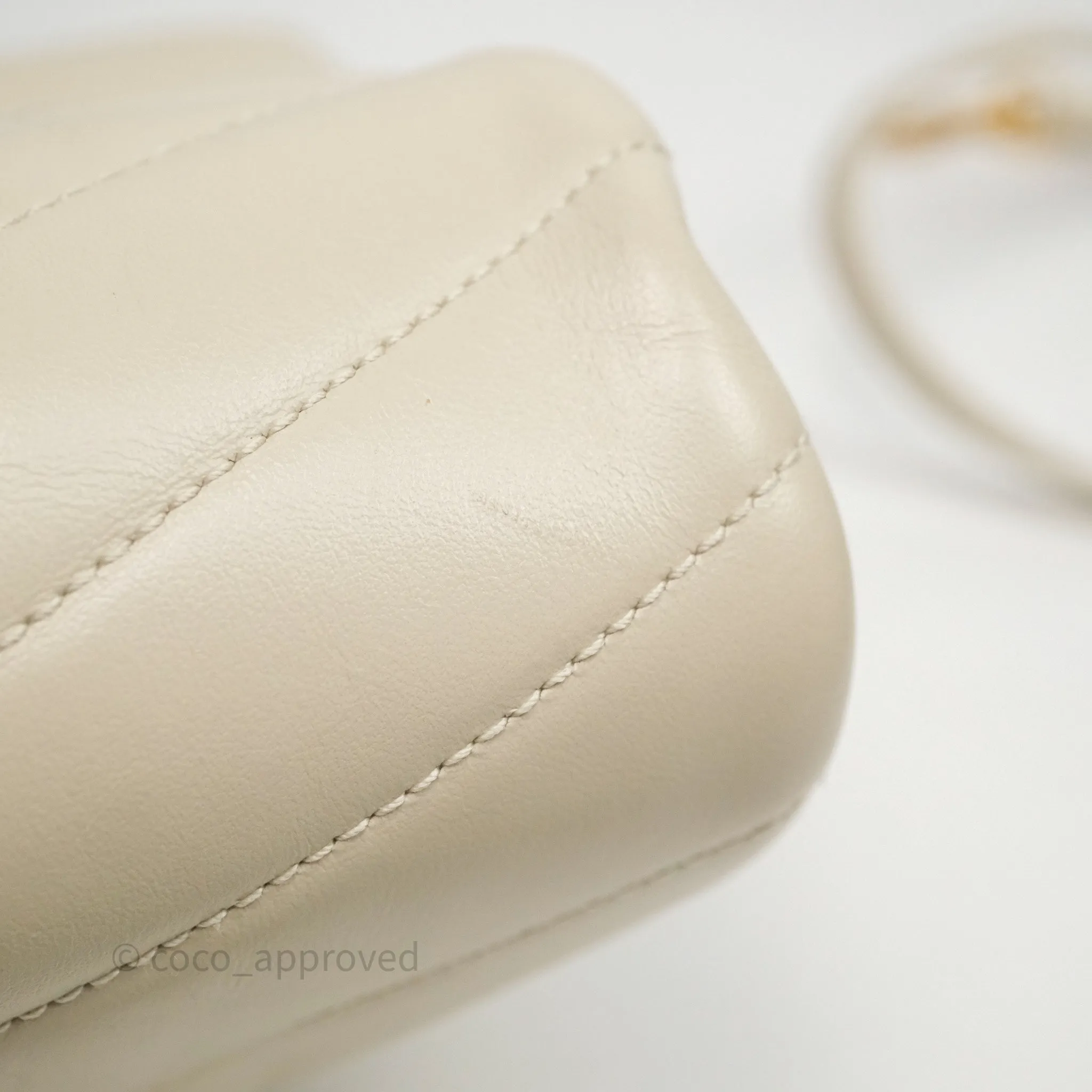 Saint Laurent Small Loulou Flap Bag Beige Calfskin Gold Hardware
