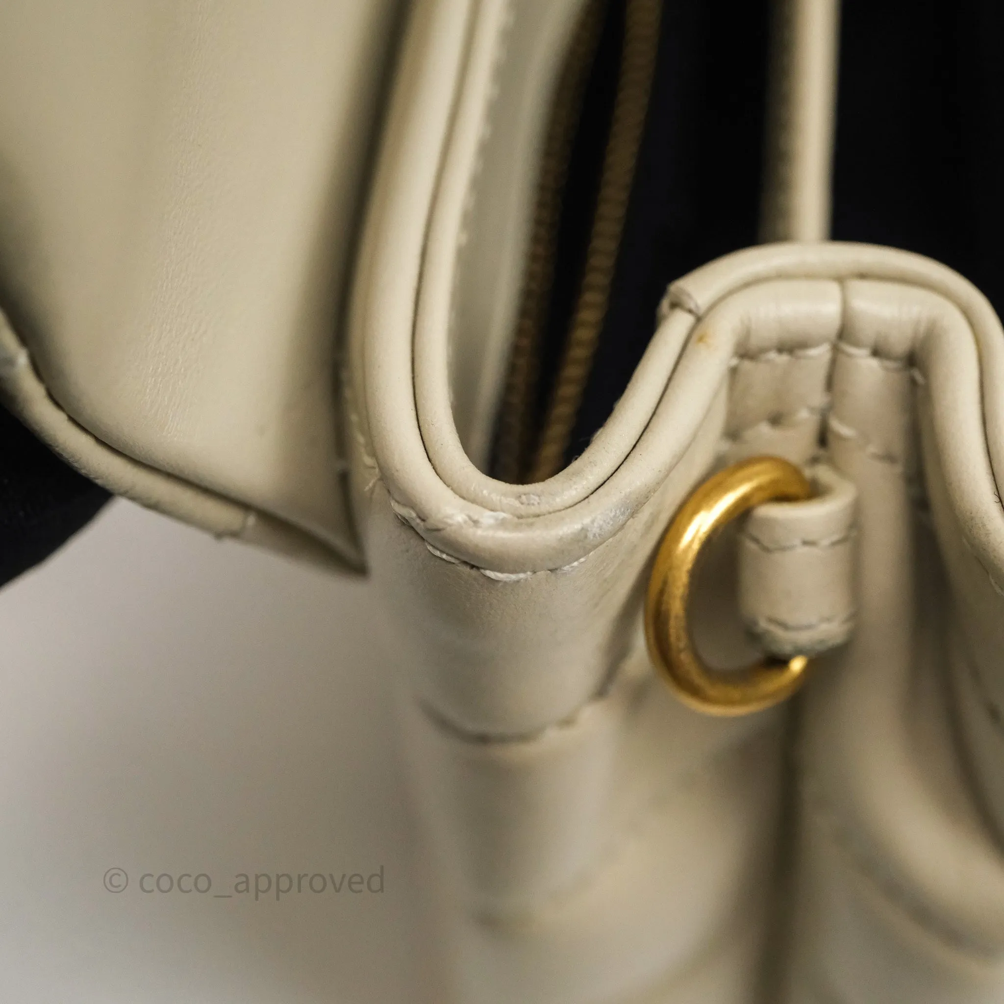 Saint Laurent Small Loulou Flap Bag Beige Calfskin Gold Hardware