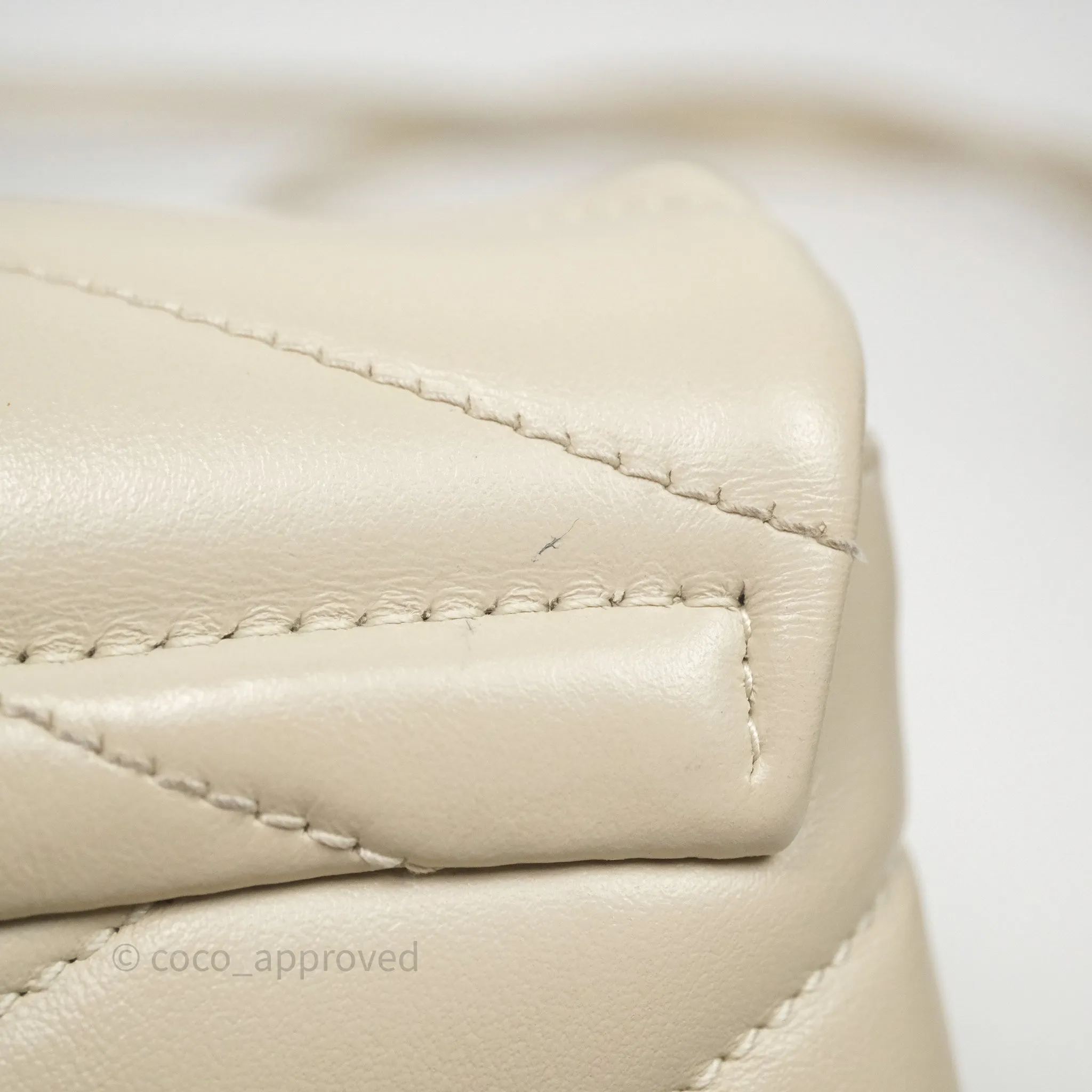 Saint Laurent Small Loulou Flap Bag Beige Calfskin Gold Hardware