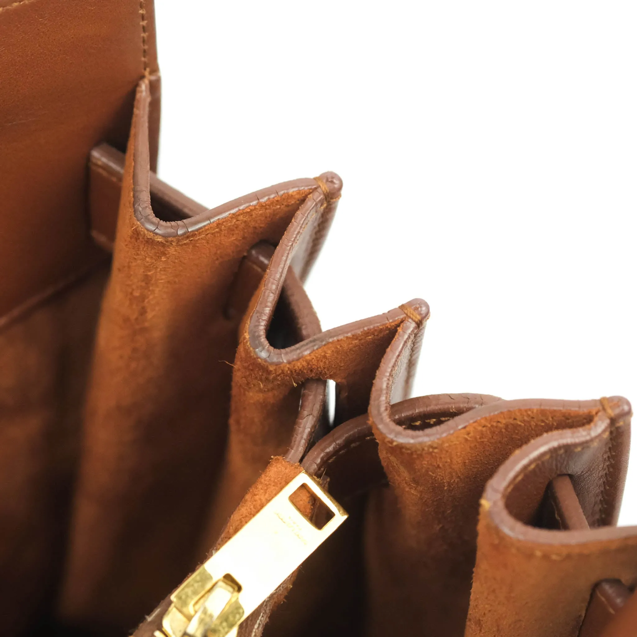 Saint Laurent Small Sac de Jour Bag Brown Calfskin Gold Hardware