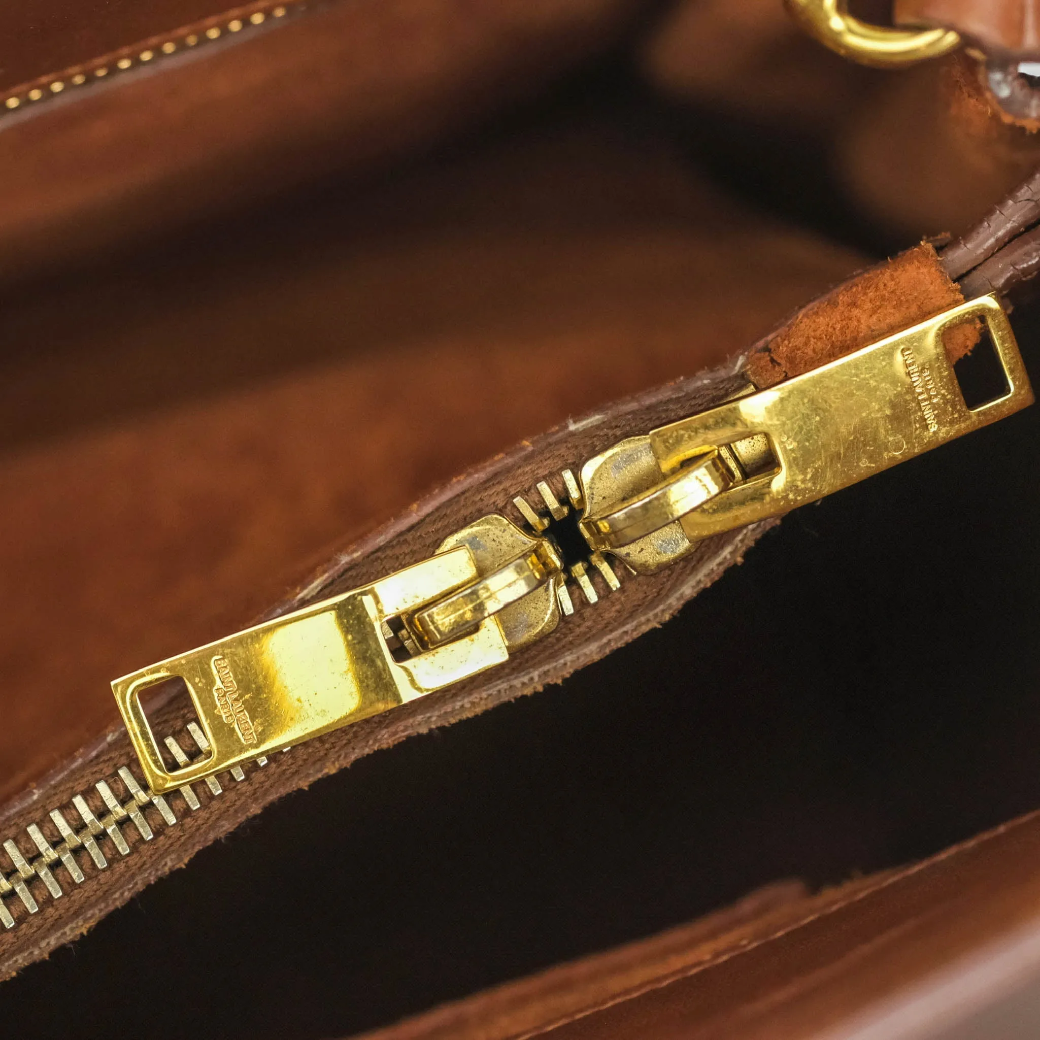 Saint Laurent Small Sac de Jour Bag Brown Calfskin Gold Hardware