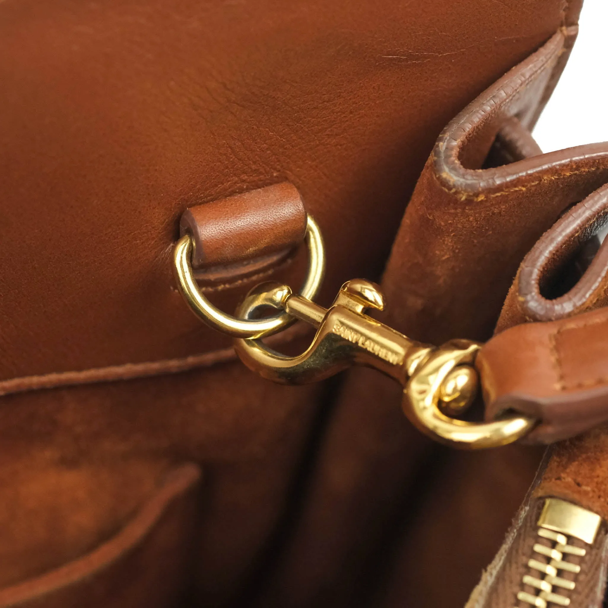 Saint Laurent Small Sac de Jour Bag Brown Calfskin Gold Hardware