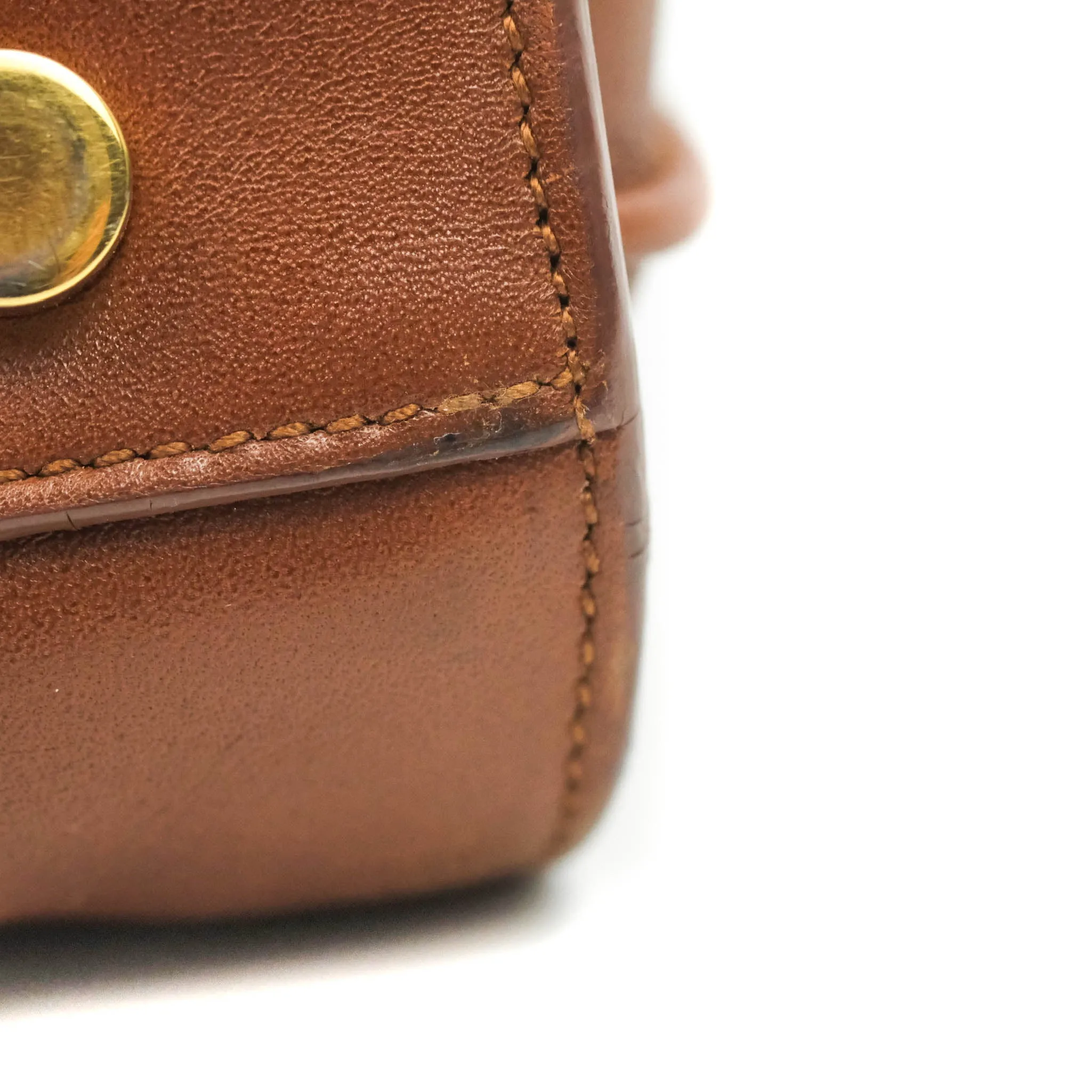 Saint Laurent Small Sac de Jour Bag Brown Calfskin Gold Hardware
