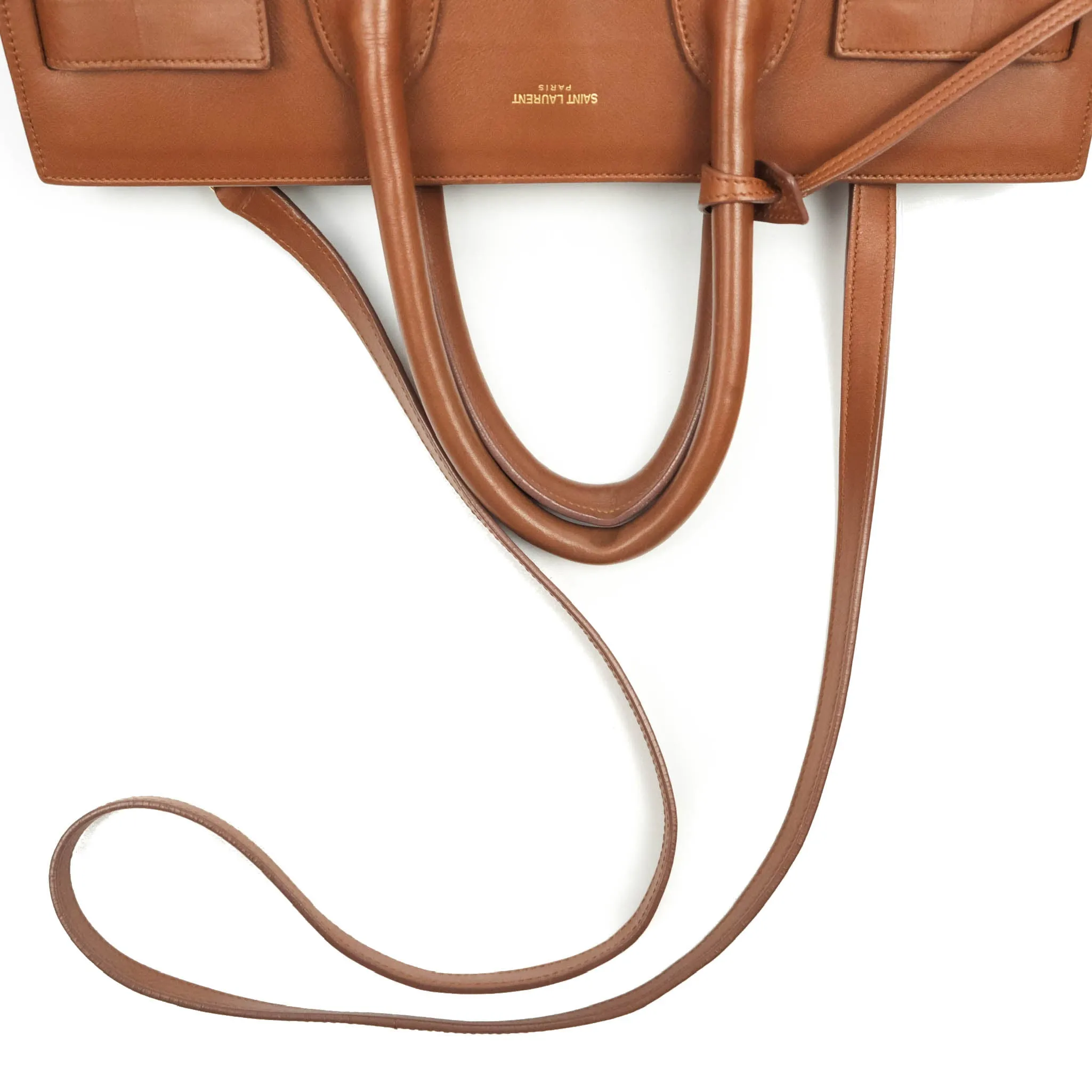 Saint Laurent Small Sac de Jour Bag Brown Calfskin Gold Hardware