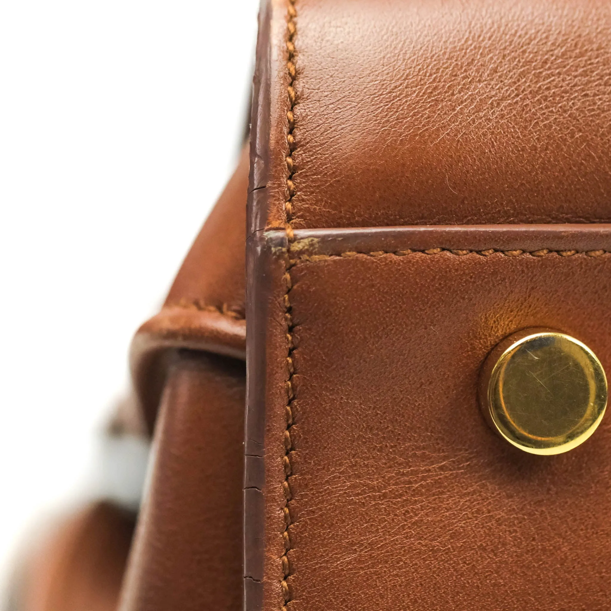 Saint Laurent Small Sac de Jour Bag Brown Calfskin Gold Hardware