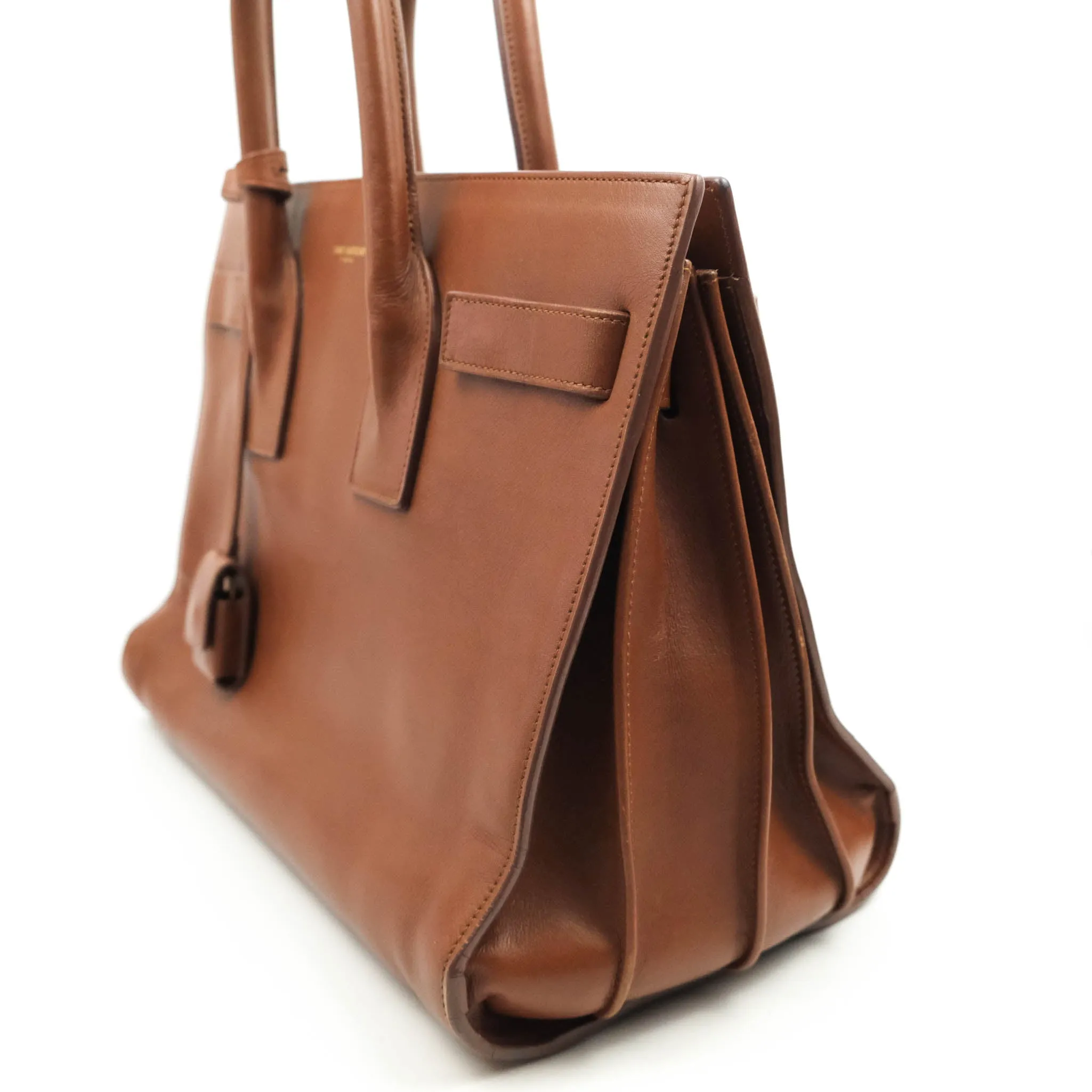 Saint Laurent Small Sac de Jour Bag Brown Calfskin Gold Hardware
