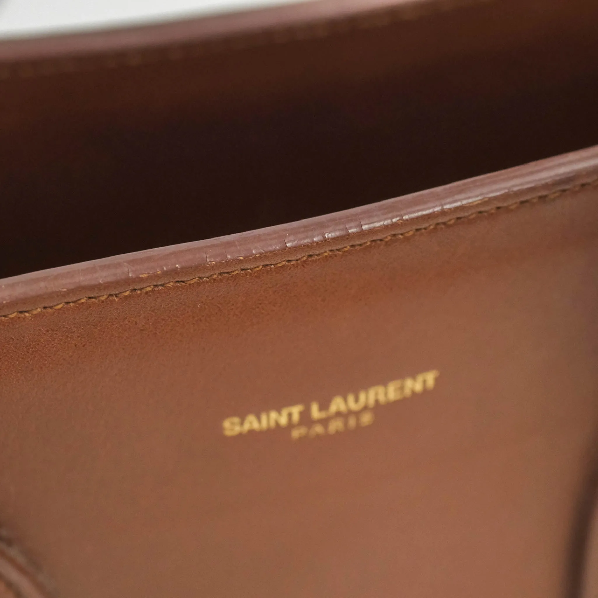 Saint Laurent Small Sac de Jour Bag Brown Calfskin Gold Hardware