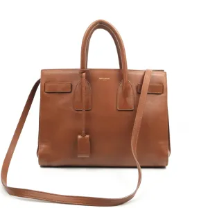Saint Laurent Small Sac de Jour Bag Brown Calfskin Gold Hardware