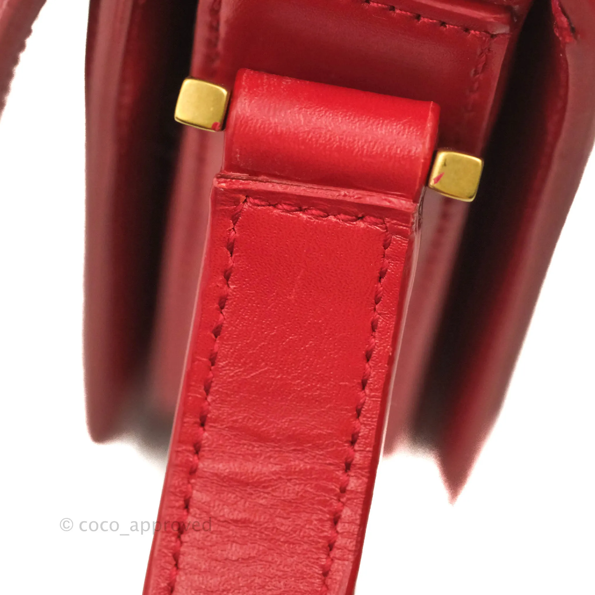 Saint Laurent Small Solferino Satchel Box Leather Eros Red
