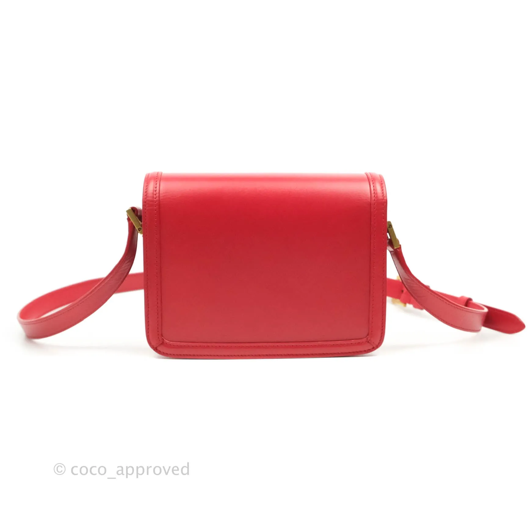 Saint Laurent Small Solferino Satchel Box Leather Eros Red