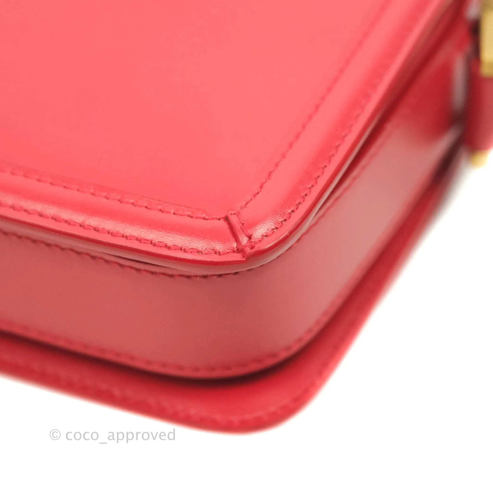 Saint Laurent Small Solferino Satchel Box Leather Eros Red
