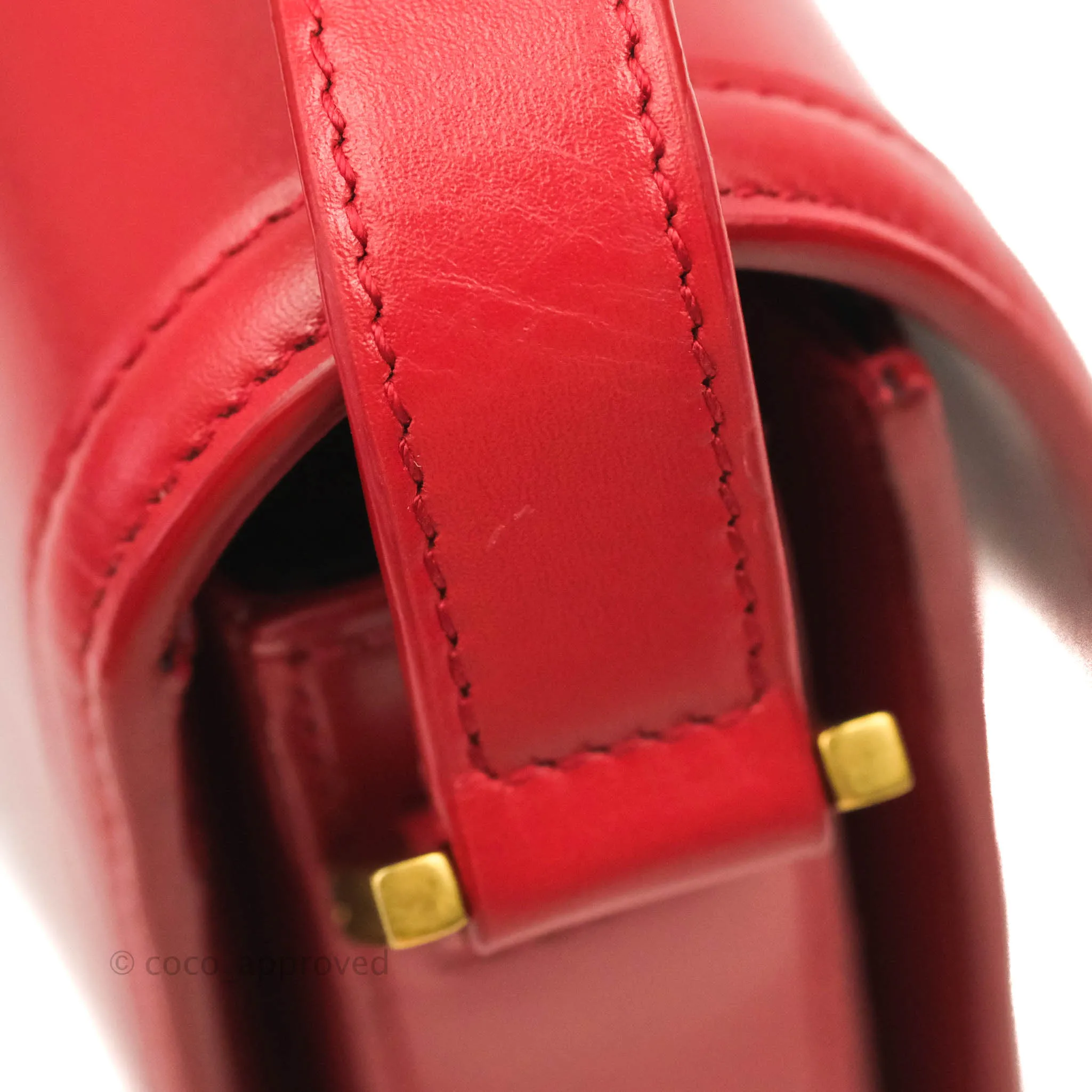 Saint Laurent Small Solferino Satchel Box Leather Eros Red