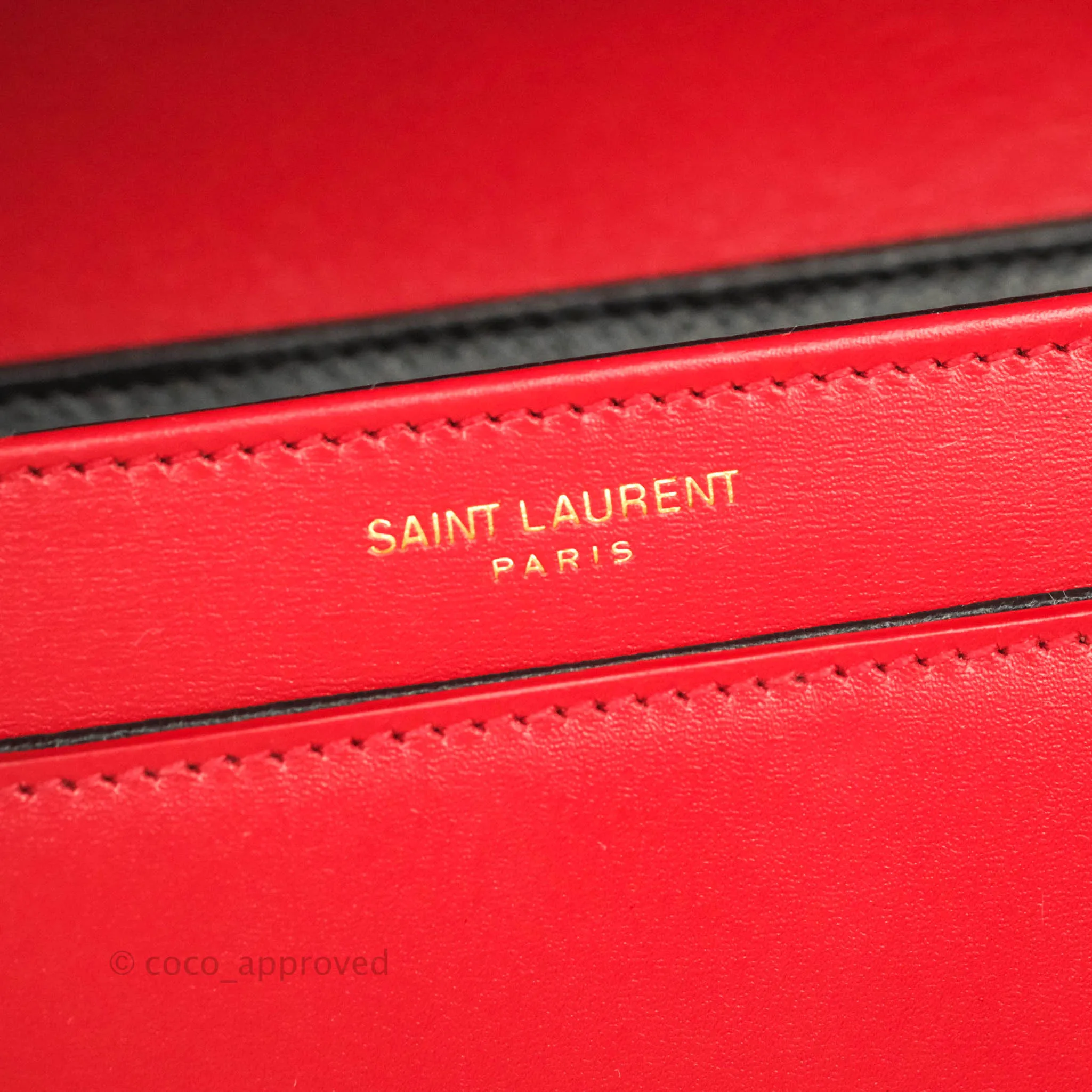 Saint Laurent Small Solferino Satchel Box Leather Eros Red