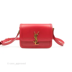 Saint Laurent Small Solferino Satchel Box Leather Eros Red