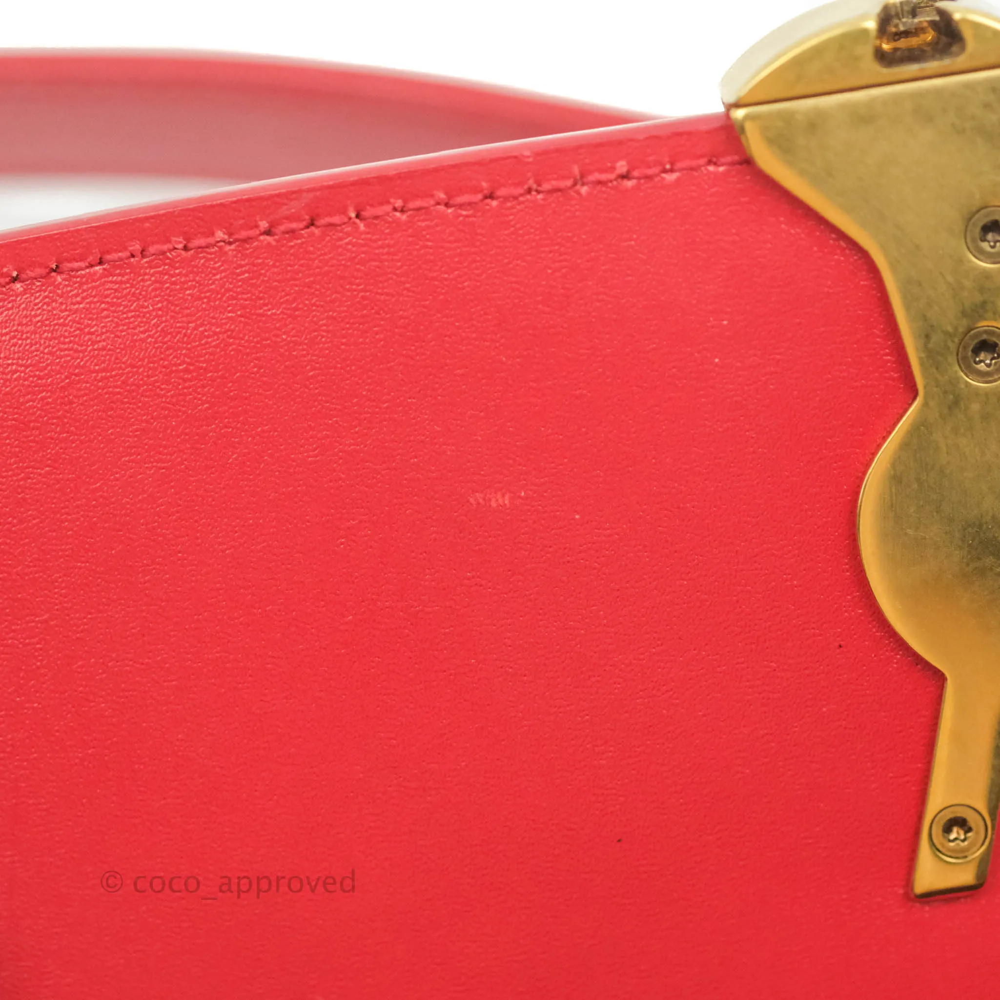 Saint Laurent Small Solferino Satchel Box Leather Eros Red