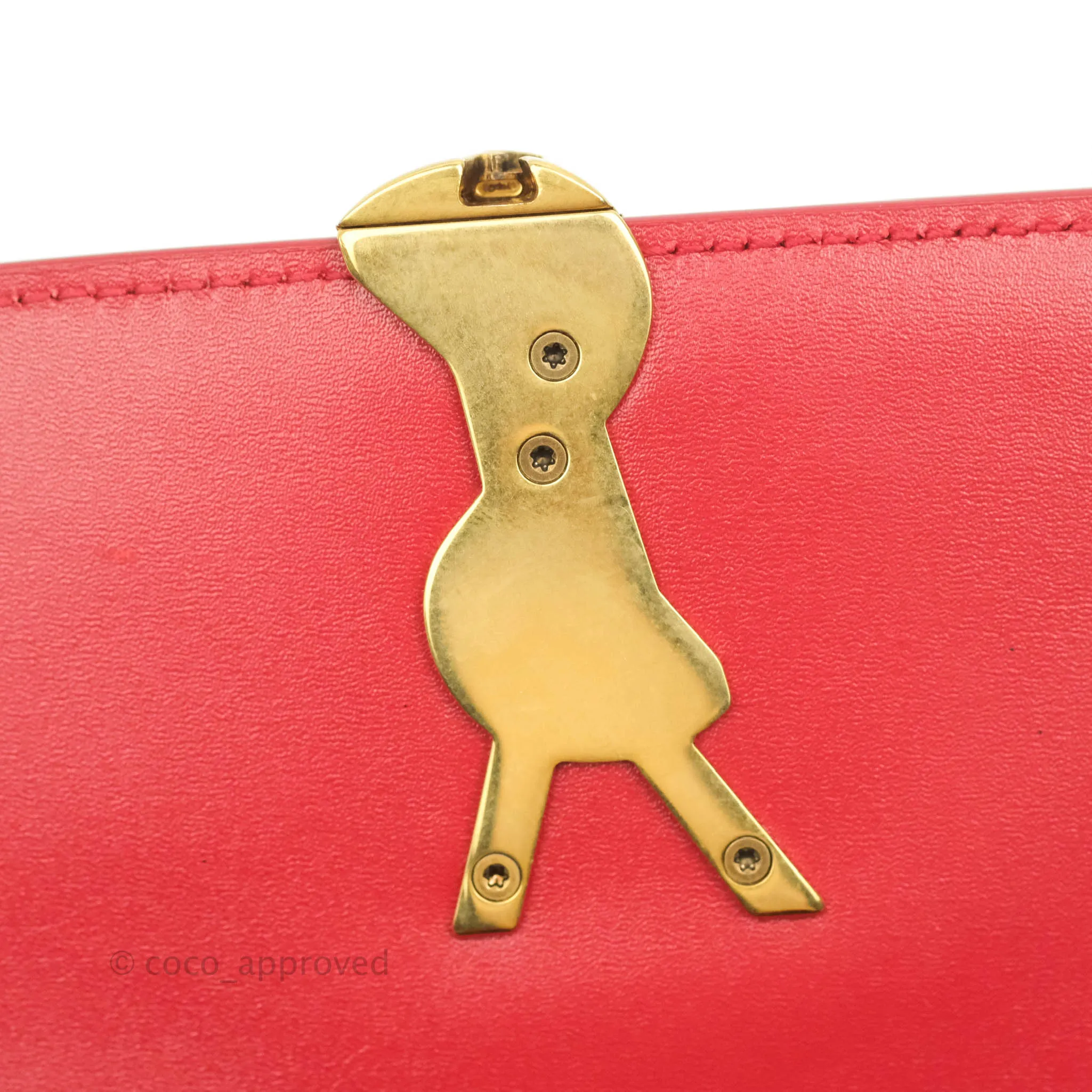 Saint Laurent Small Solferino Satchel Box Leather Eros Red