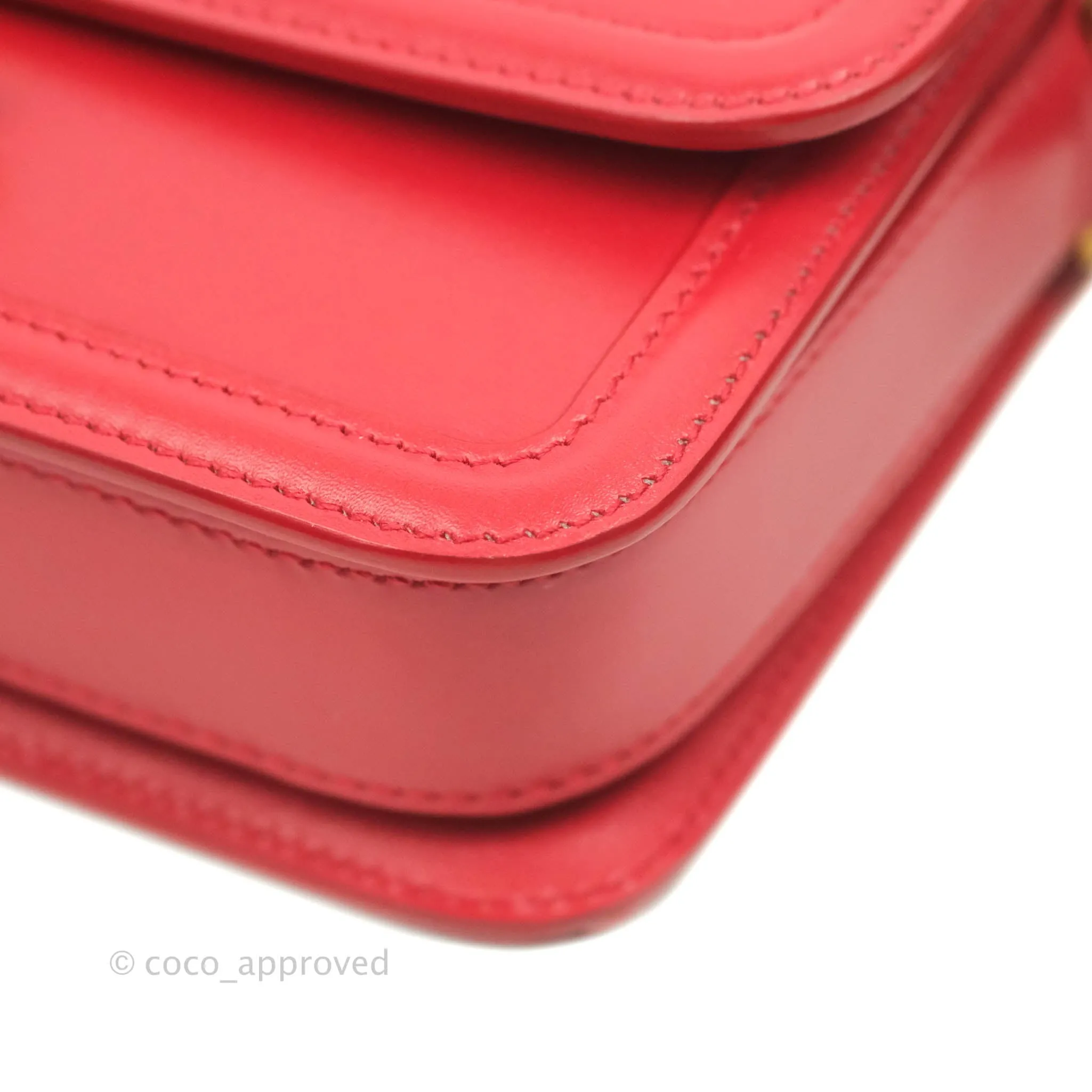Saint Laurent Small Solferino Satchel Box Leather Eros Red