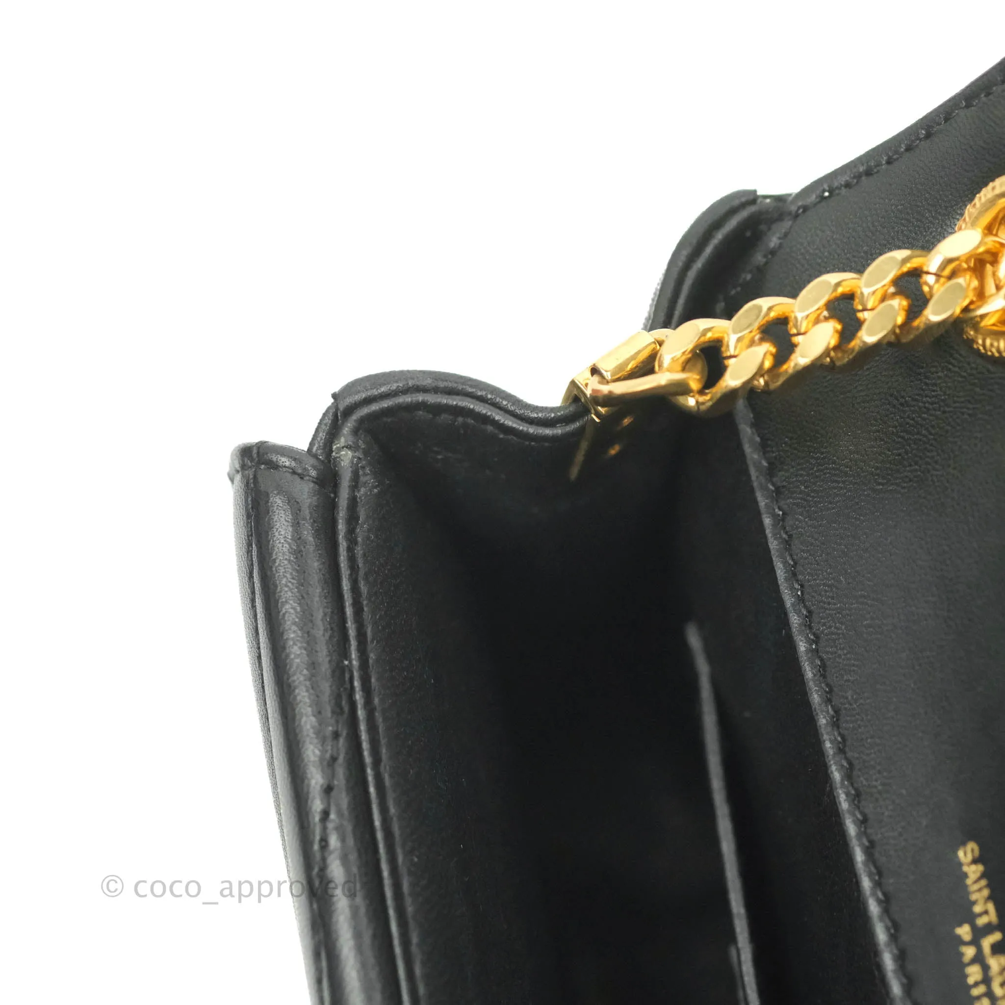 Saint Laurent Small Sulpice Triple V-Flap Black Lambskin Crossbody Bag