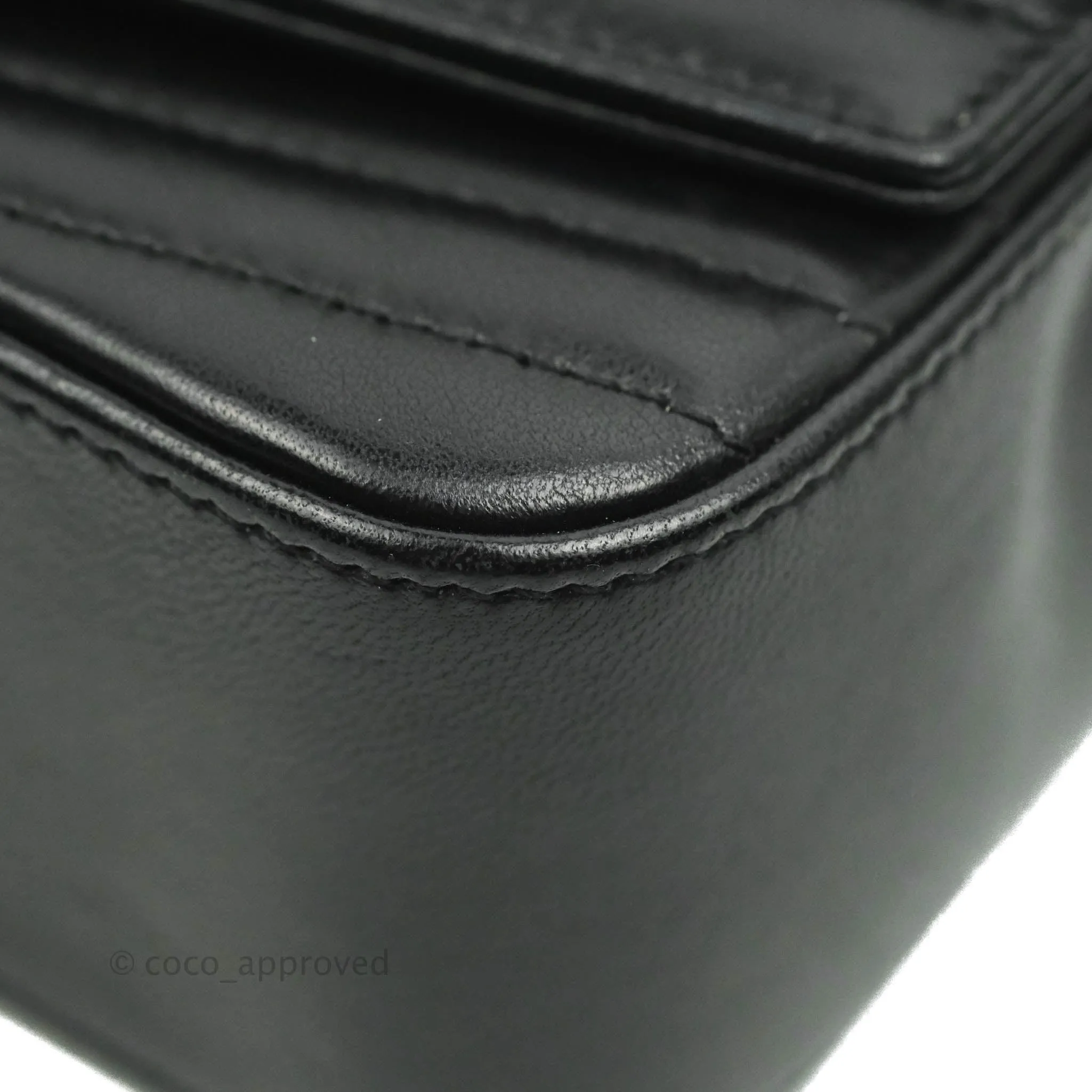 Saint Laurent Small Sulpice Triple V-Flap Black Lambskin Crossbody Bag