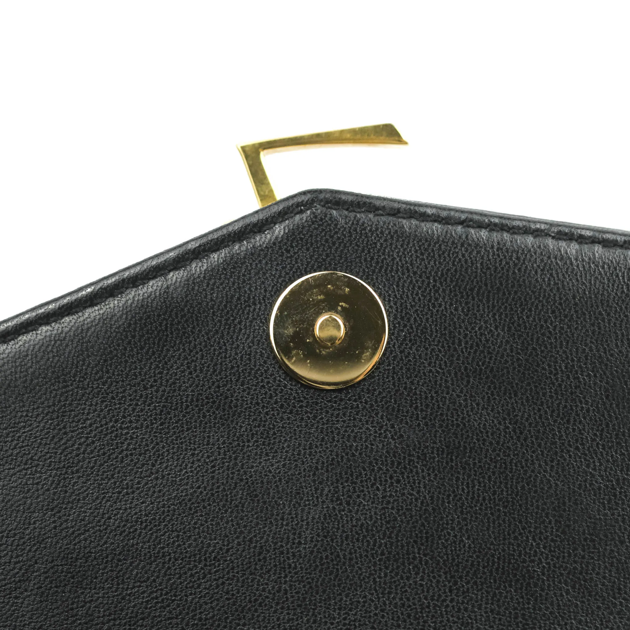Saint Laurent Small Sulpice Triple V-Flap Black Lambskin Crossbody Bag