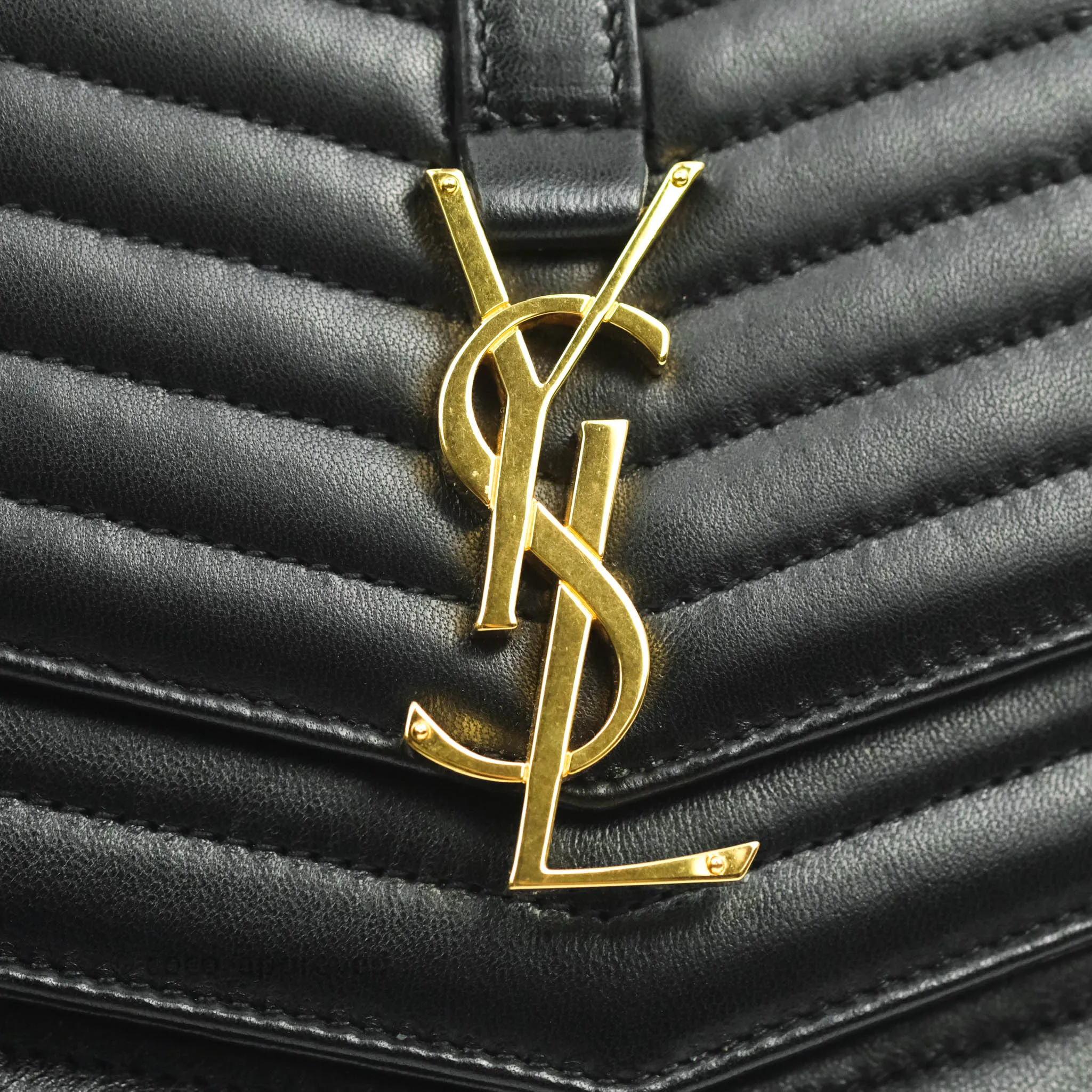 Saint Laurent Small Sulpice Triple V-Flap Black Lambskin Crossbody Bag