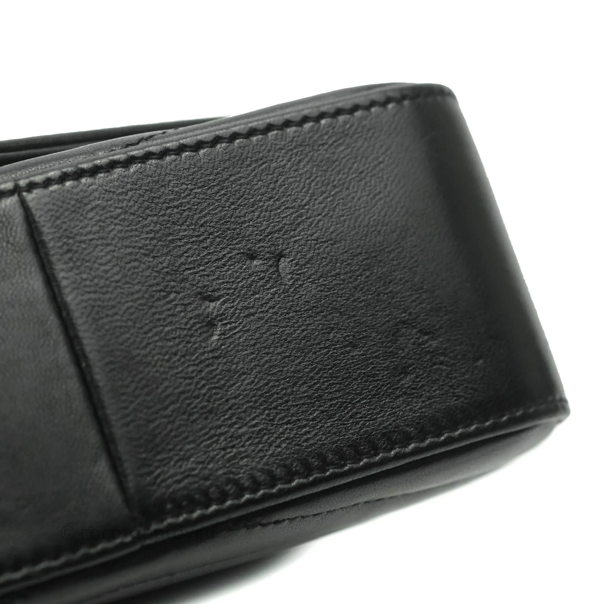 Saint Laurent Small Sulpice Triple V-Flap Black Lambskin Crossbody Bag