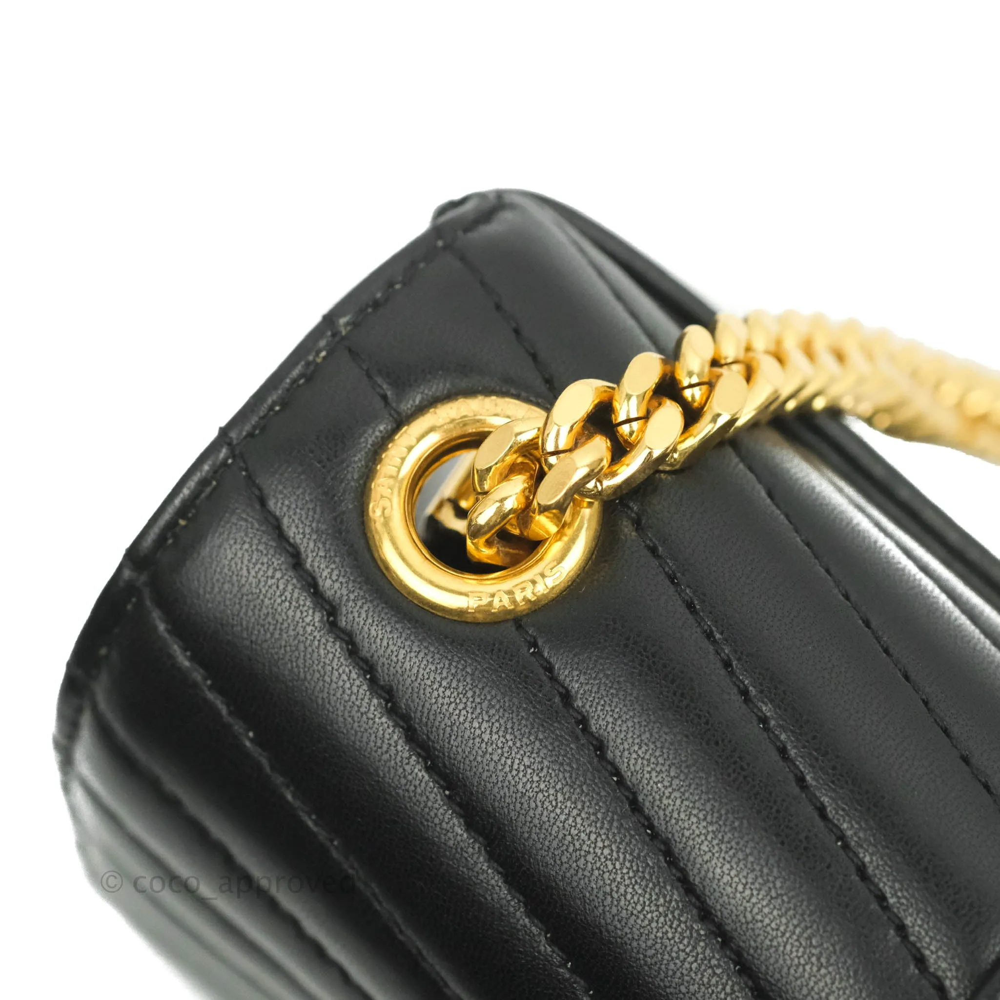 Saint Laurent Small Sulpice Triple V-Flap Black Lambskin Crossbody Bag