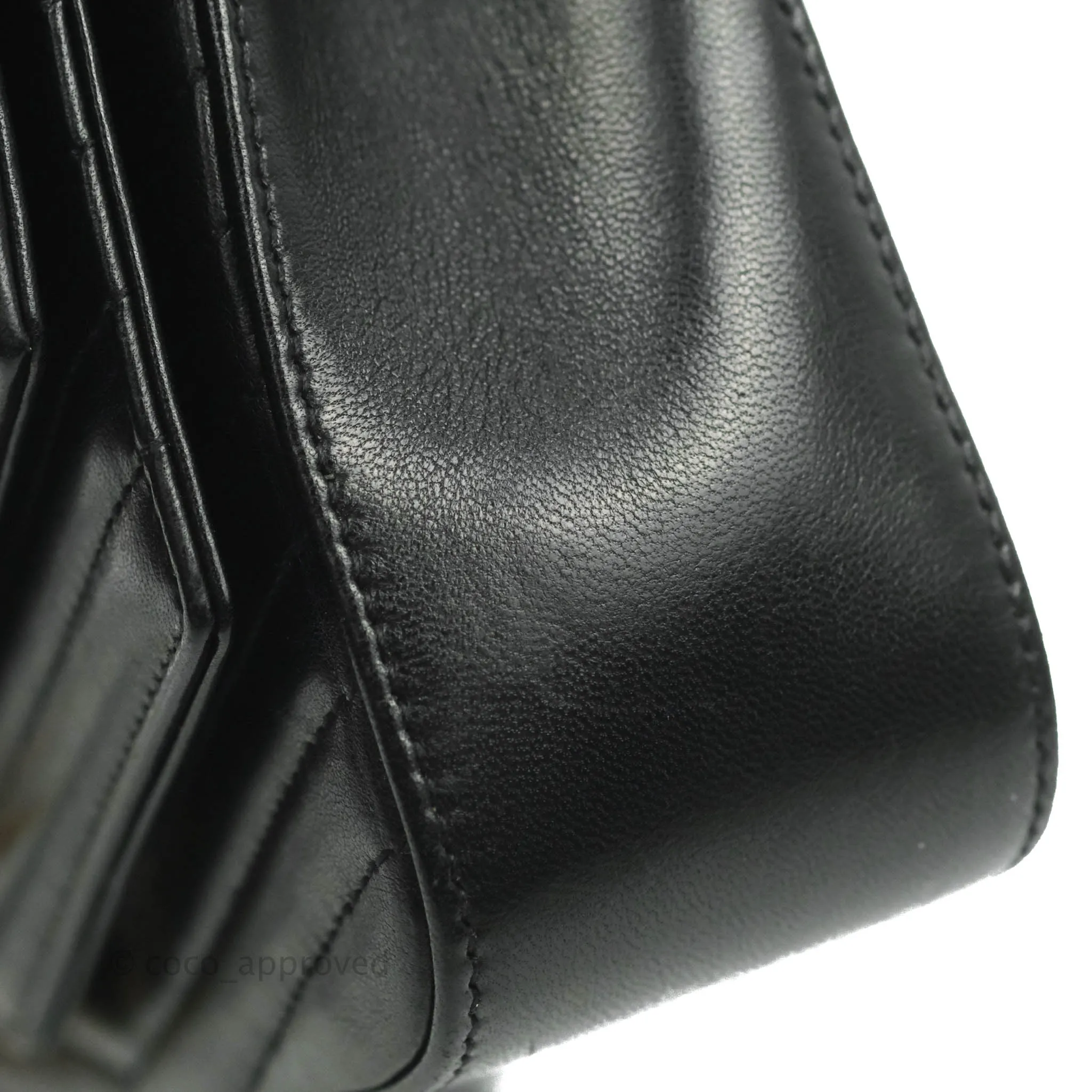 Saint Laurent Small Sulpice Triple V-Flap Black Lambskin Crossbody Bag