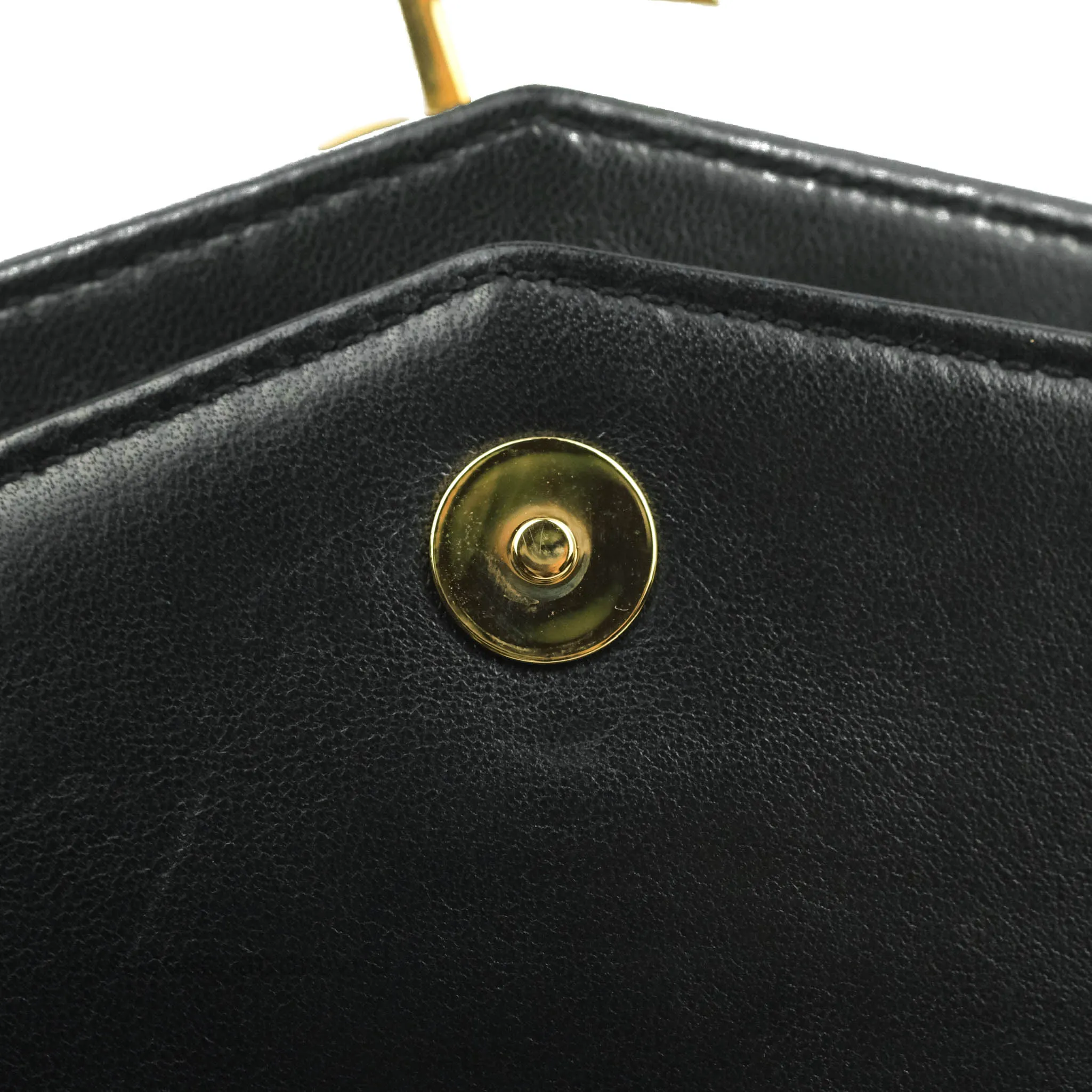Saint Laurent Small Sulpice Triple V-Flap Black Lambskin Crossbody Bag