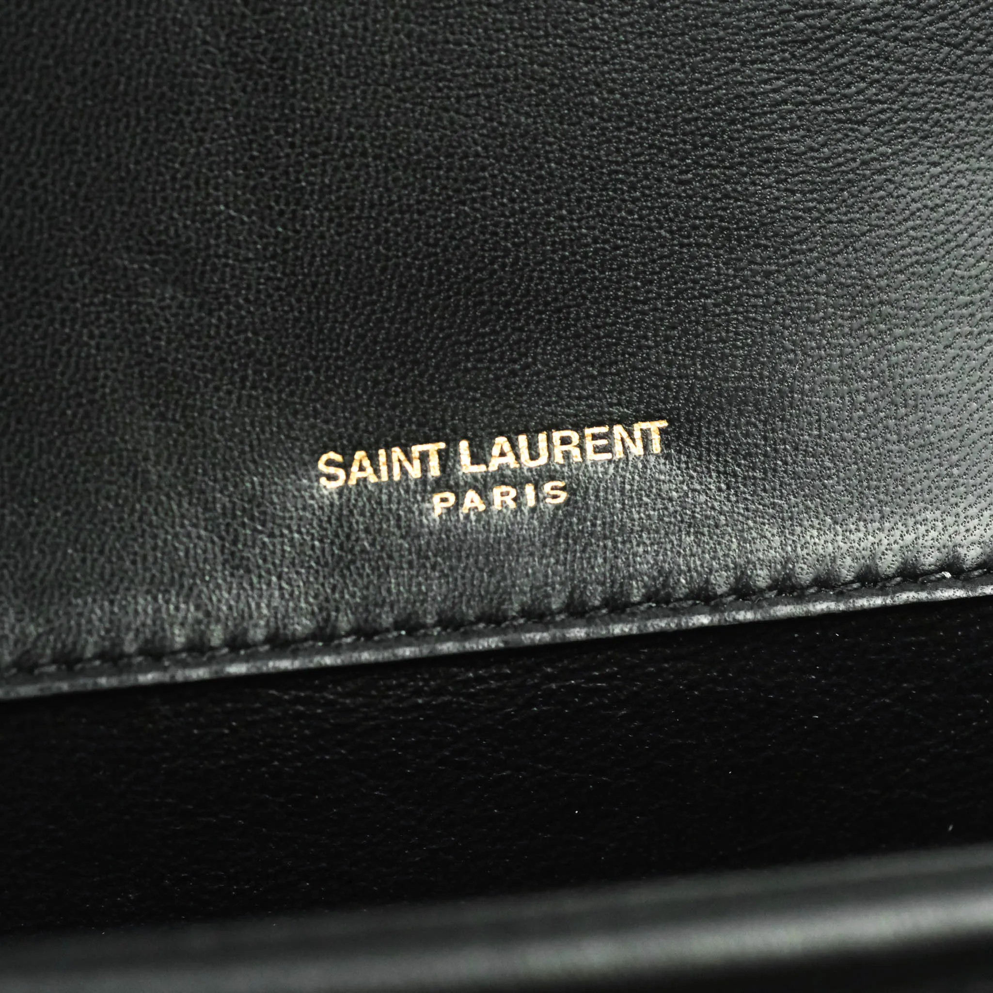 Saint Laurent Small Sulpice Triple V-Flap Black Lambskin Crossbody Bag