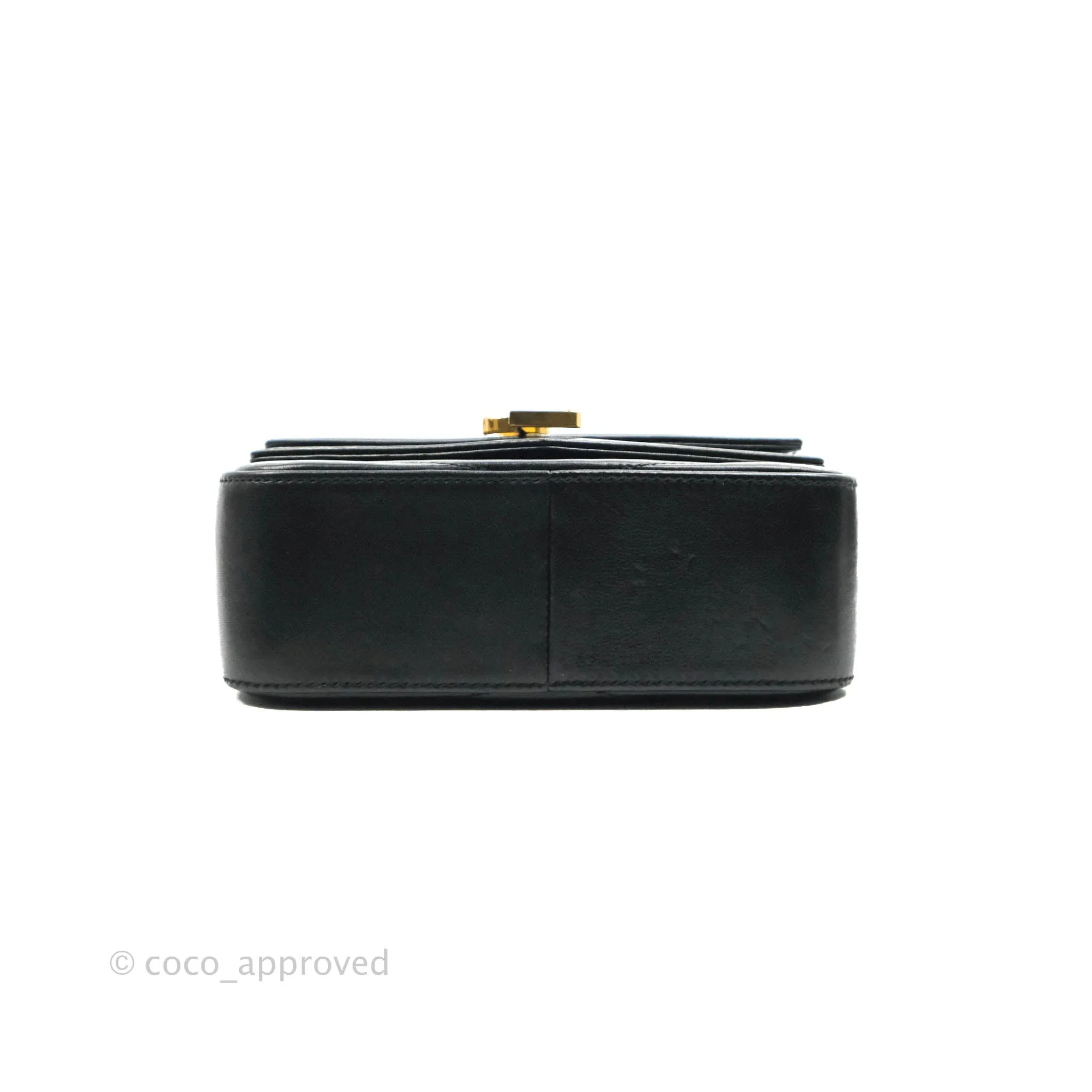 Saint Laurent Small Sulpice Triple V-Flap Black Lambskin Crossbody Bag