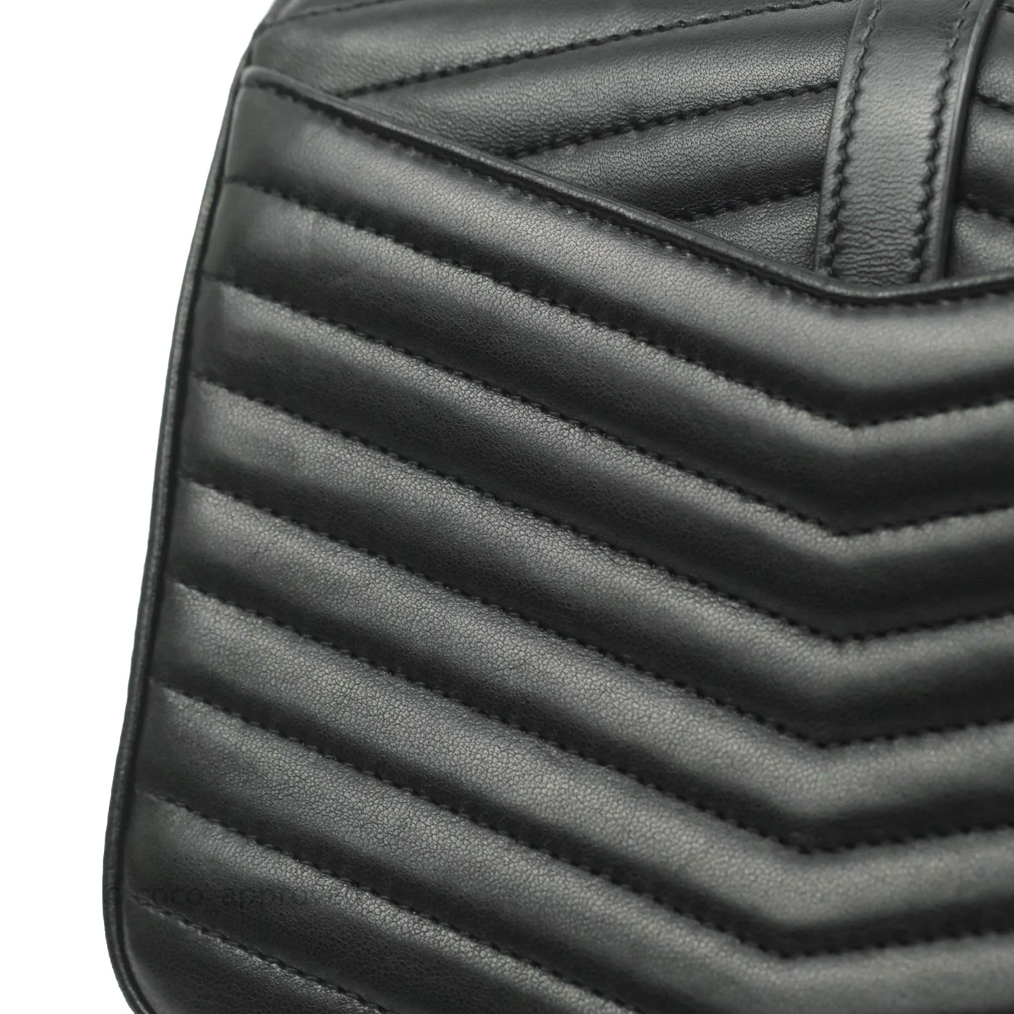Saint Laurent Small Sulpice Triple V-Flap Black Lambskin Crossbody Bag