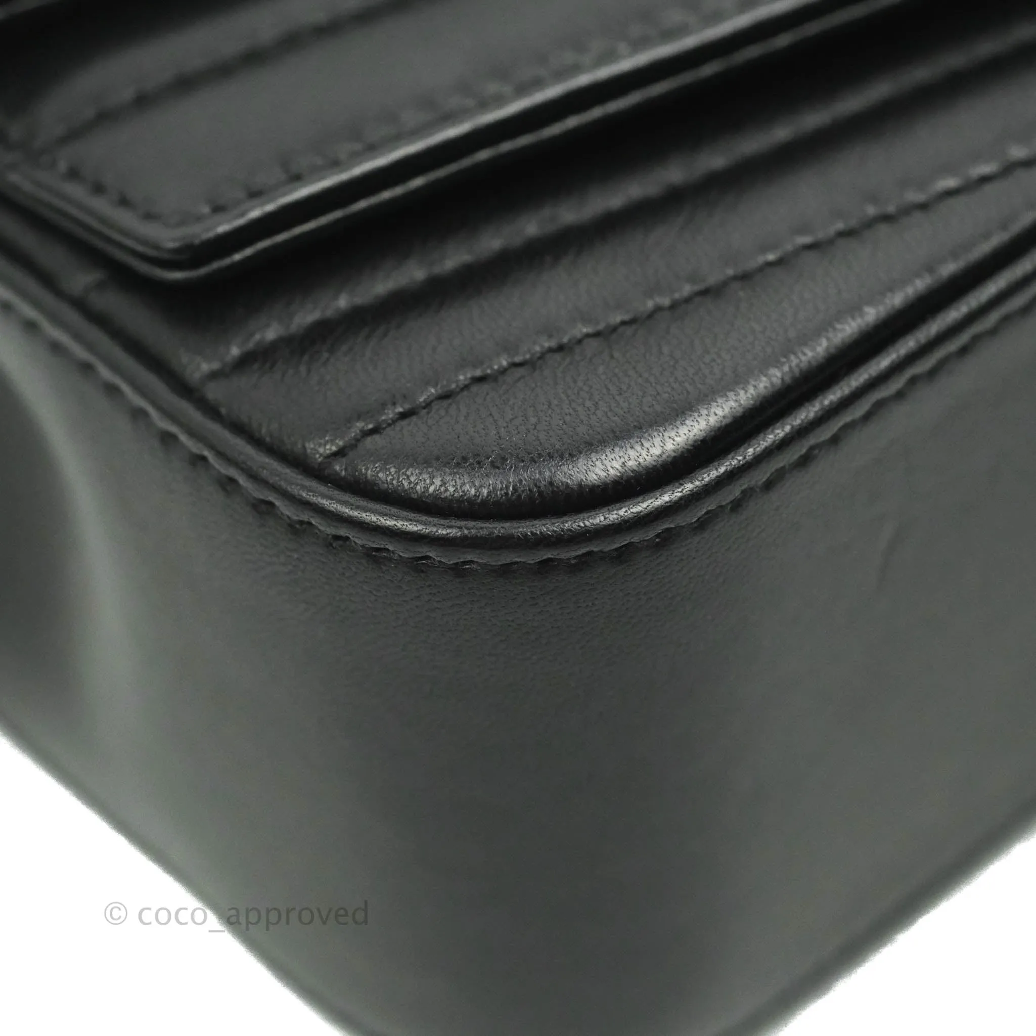 Saint Laurent Small Sulpice Triple V-Flap Black Lambskin Crossbody Bag