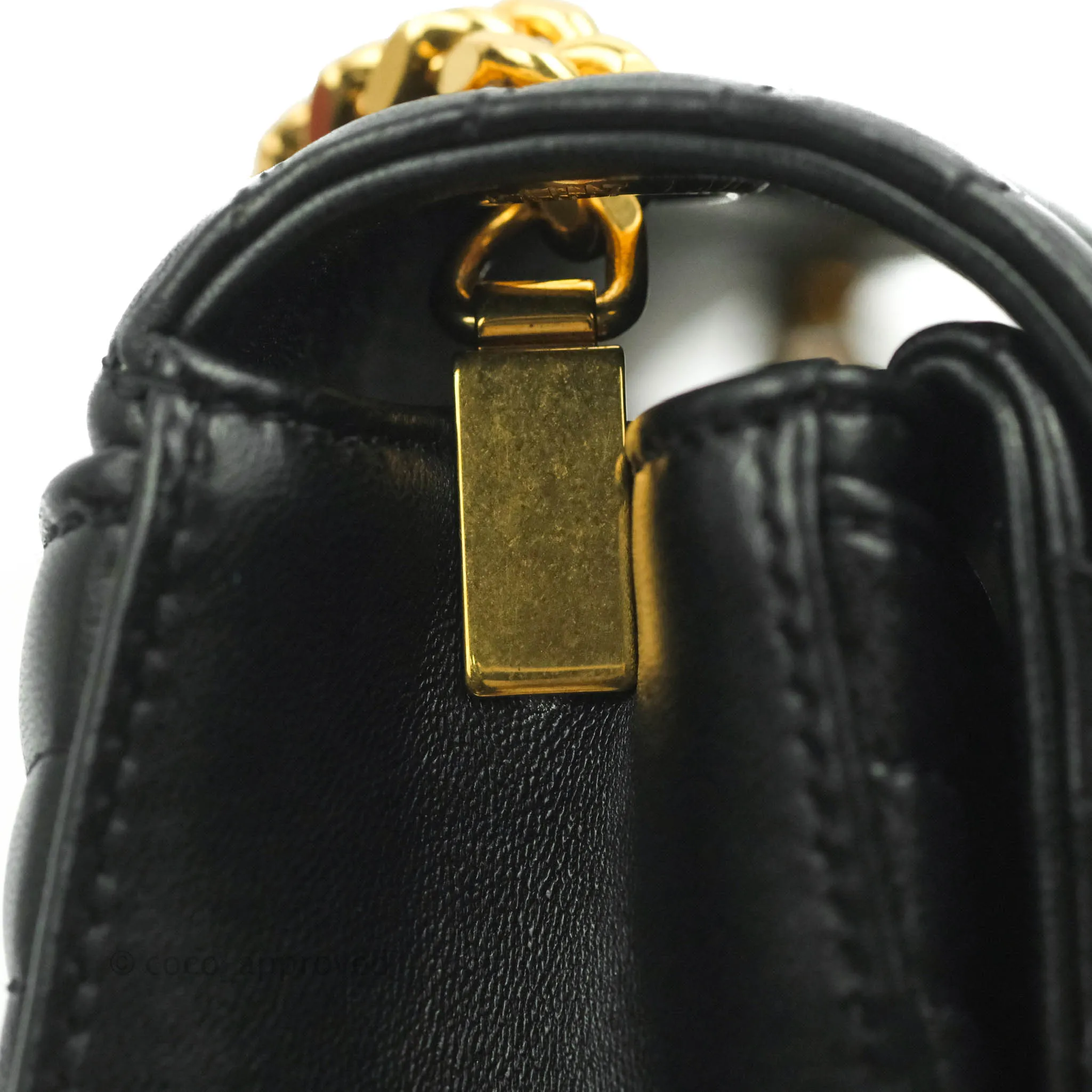Saint Laurent Small Sulpice Triple V-Flap Black Lambskin Crossbody Bag