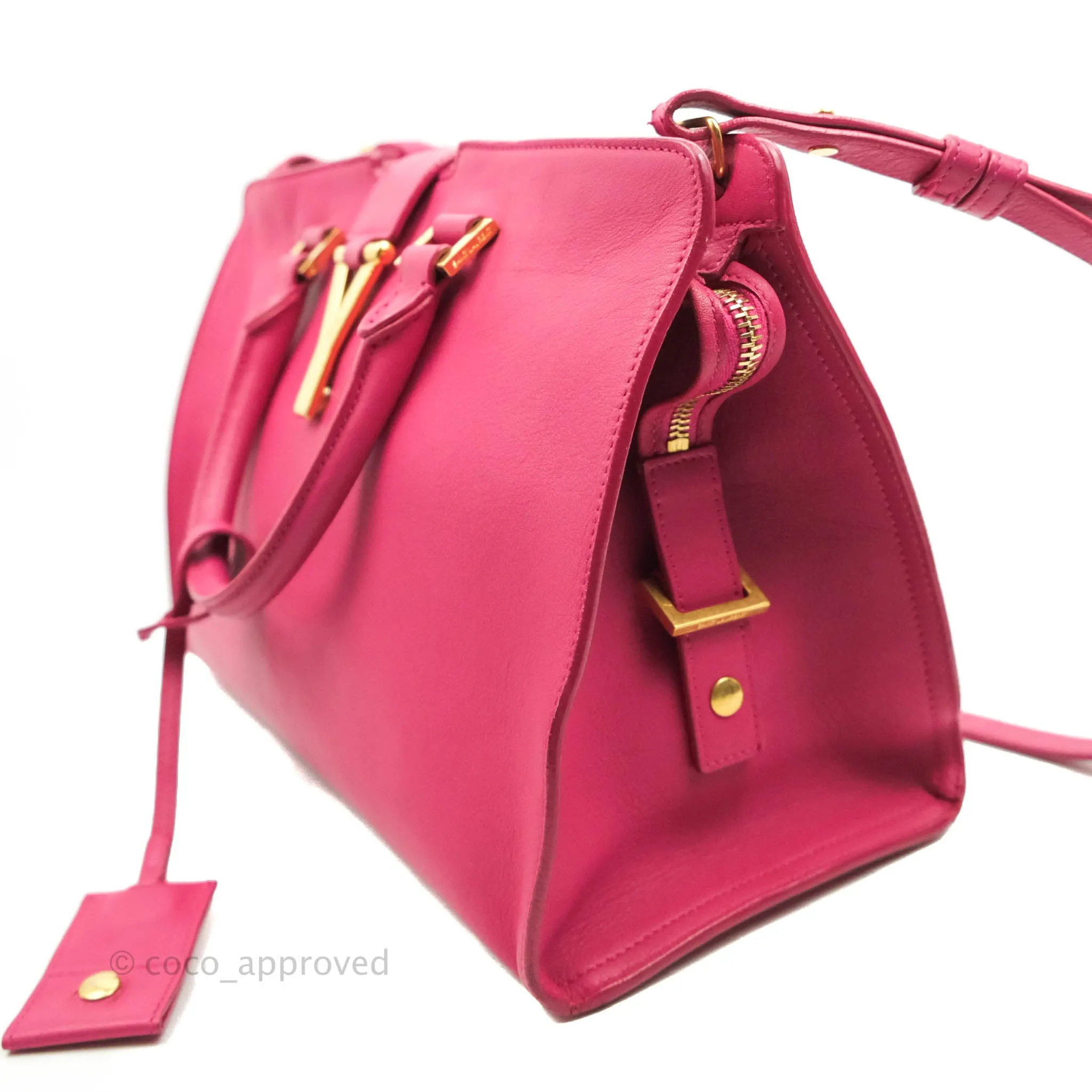 Saint Laurent Smooth Calfskin Small Y Ligne Cabas Pink