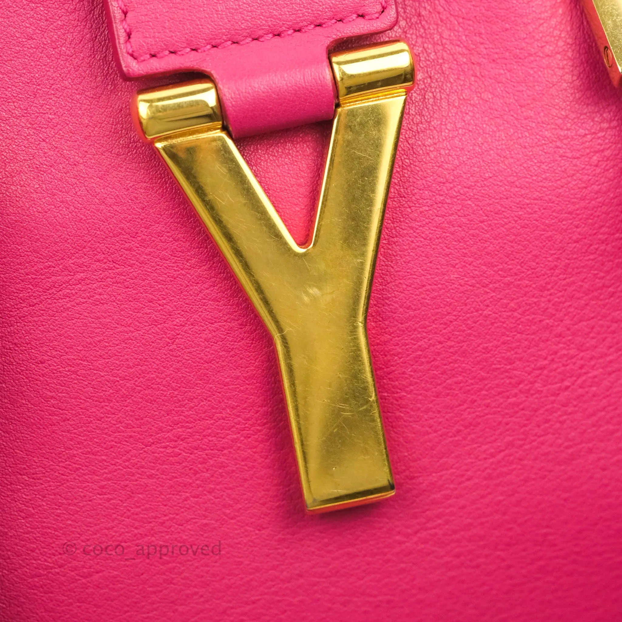 Saint Laurent Smooth Calfskin Small Y Ligne Cabas Pink