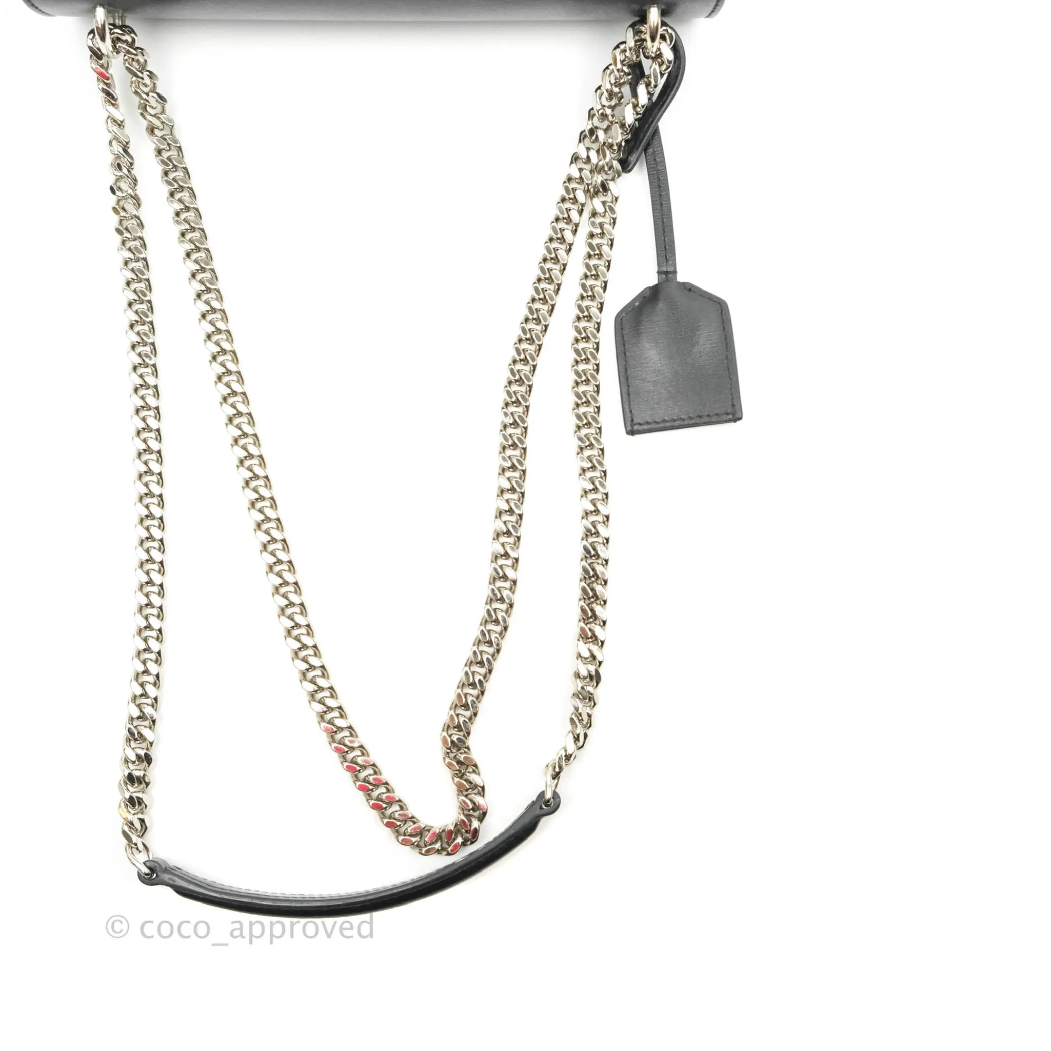 Saint Laurent Sunset Medium Black Calfskin Silver Hardware