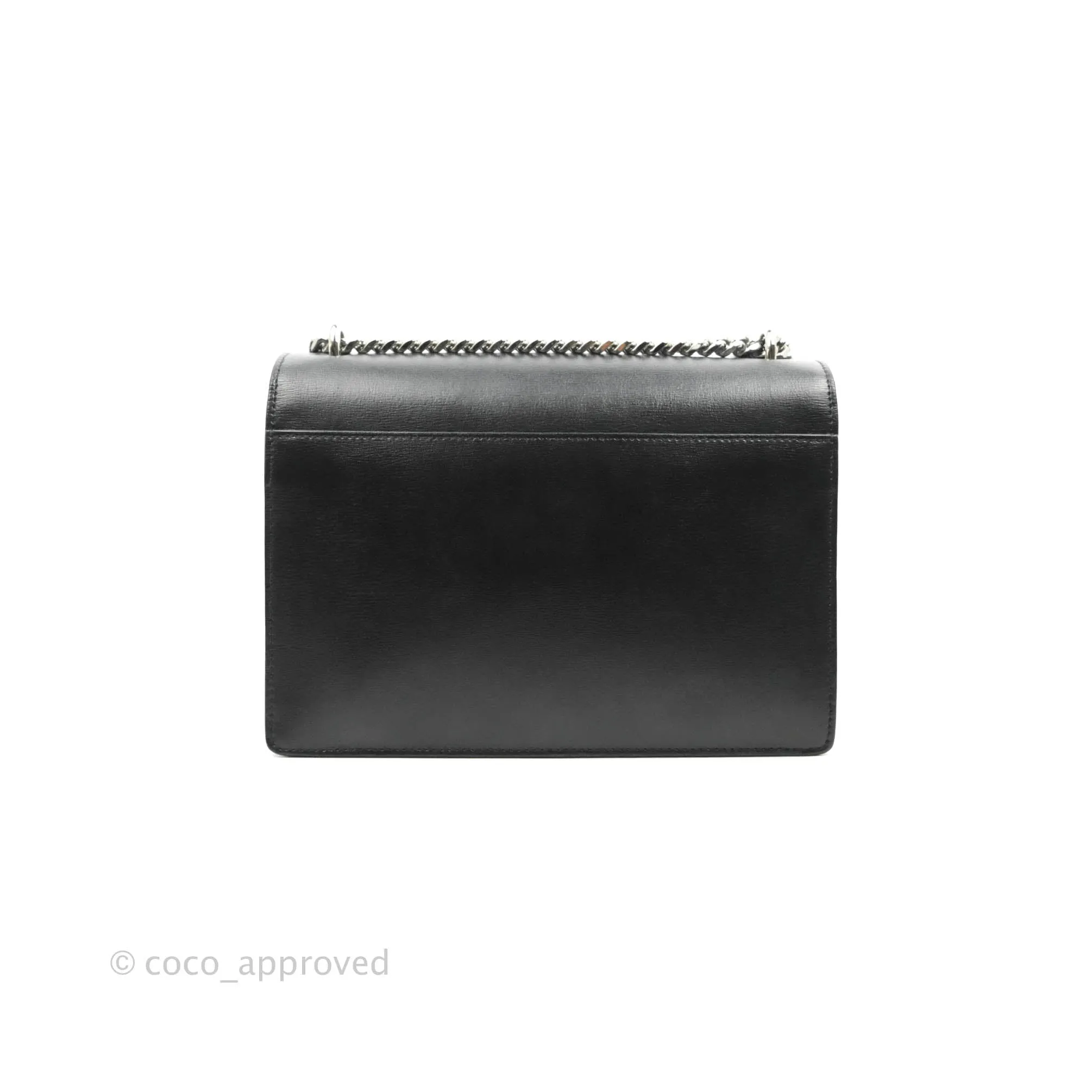 Saint Laurent Sunset Medium Black Calfskin Silver Hardware