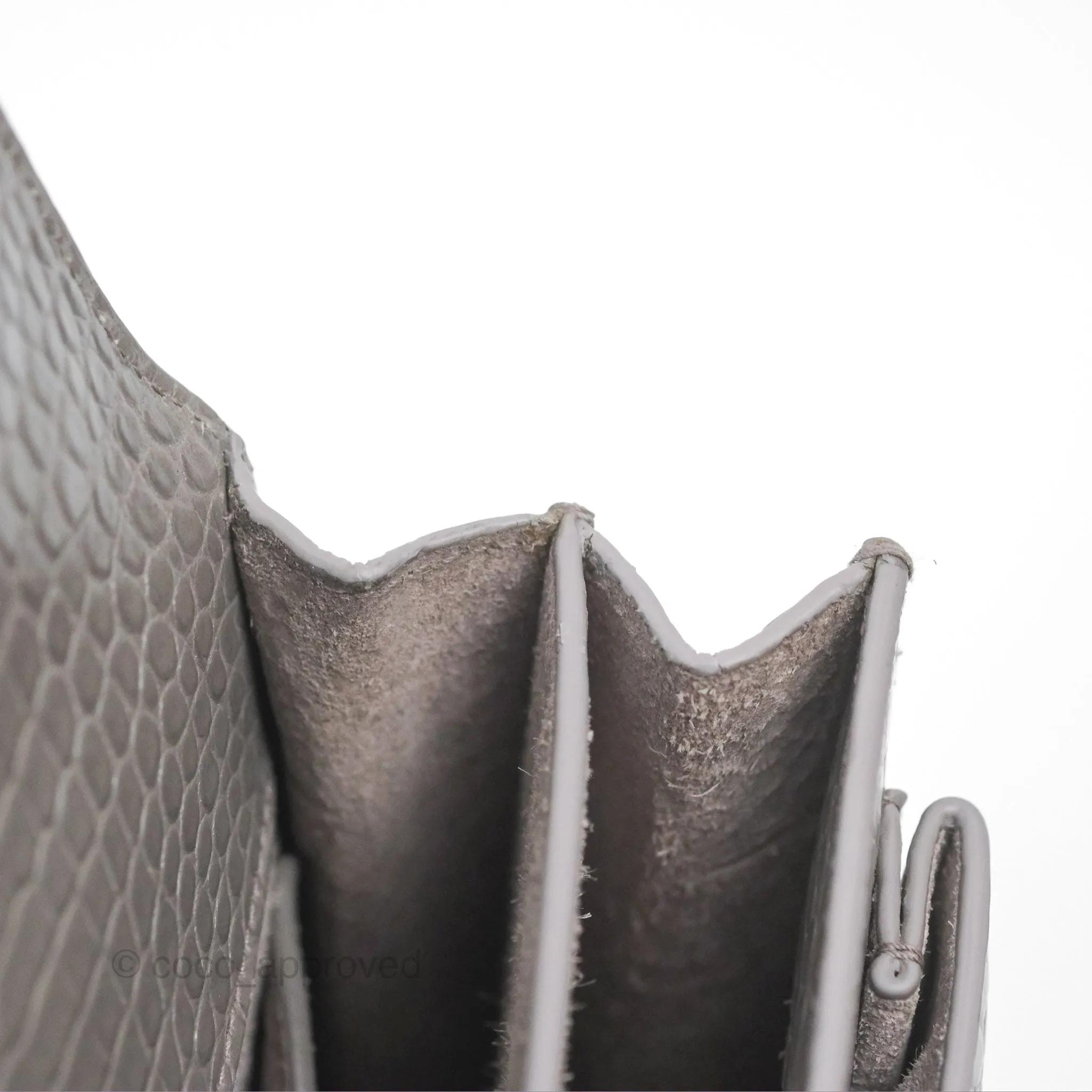 Saint Laurent Sunset Medium Grey Croc-effected Silver Hardware