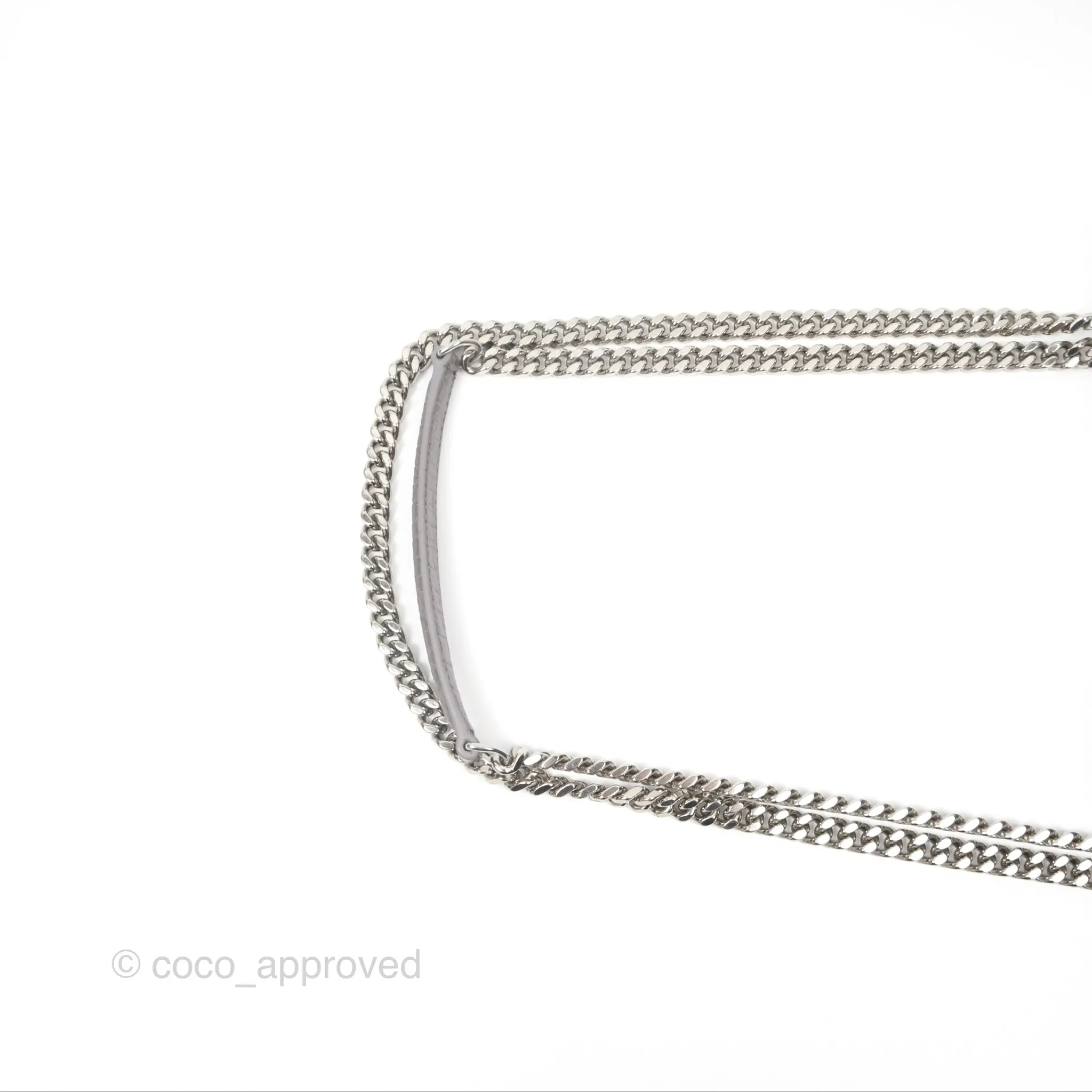 Saint Laurent Sunset Medium Grey Croc-effected Silver Hardware
