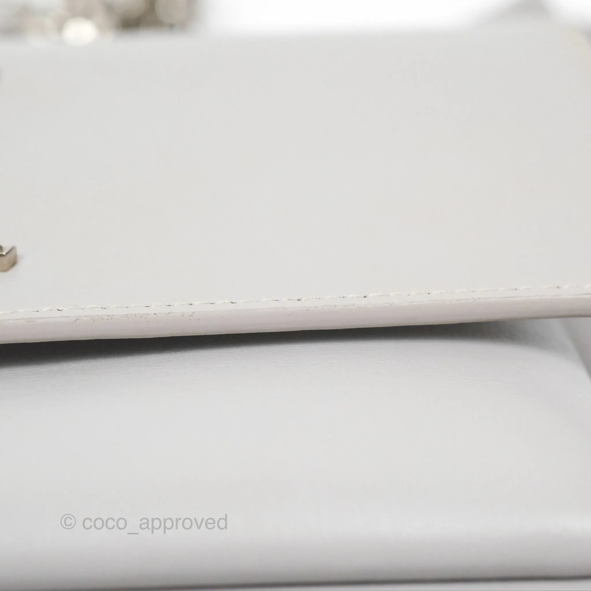 Saint Laurent Sunset Medium Light Grey Calfskin Silver Hardware