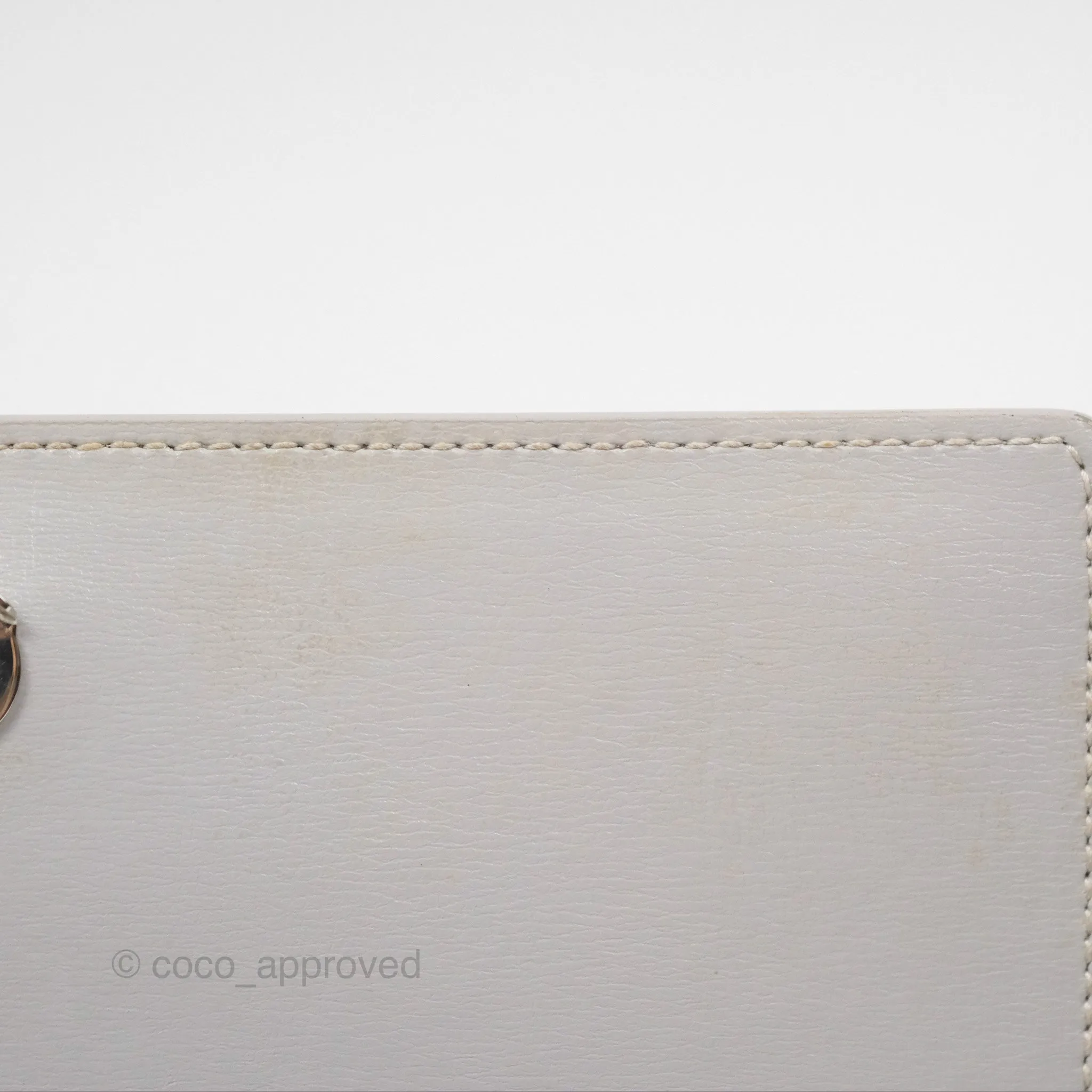Saint Laurent Sunset Medium Light Grey Calfskin Silver Hardware