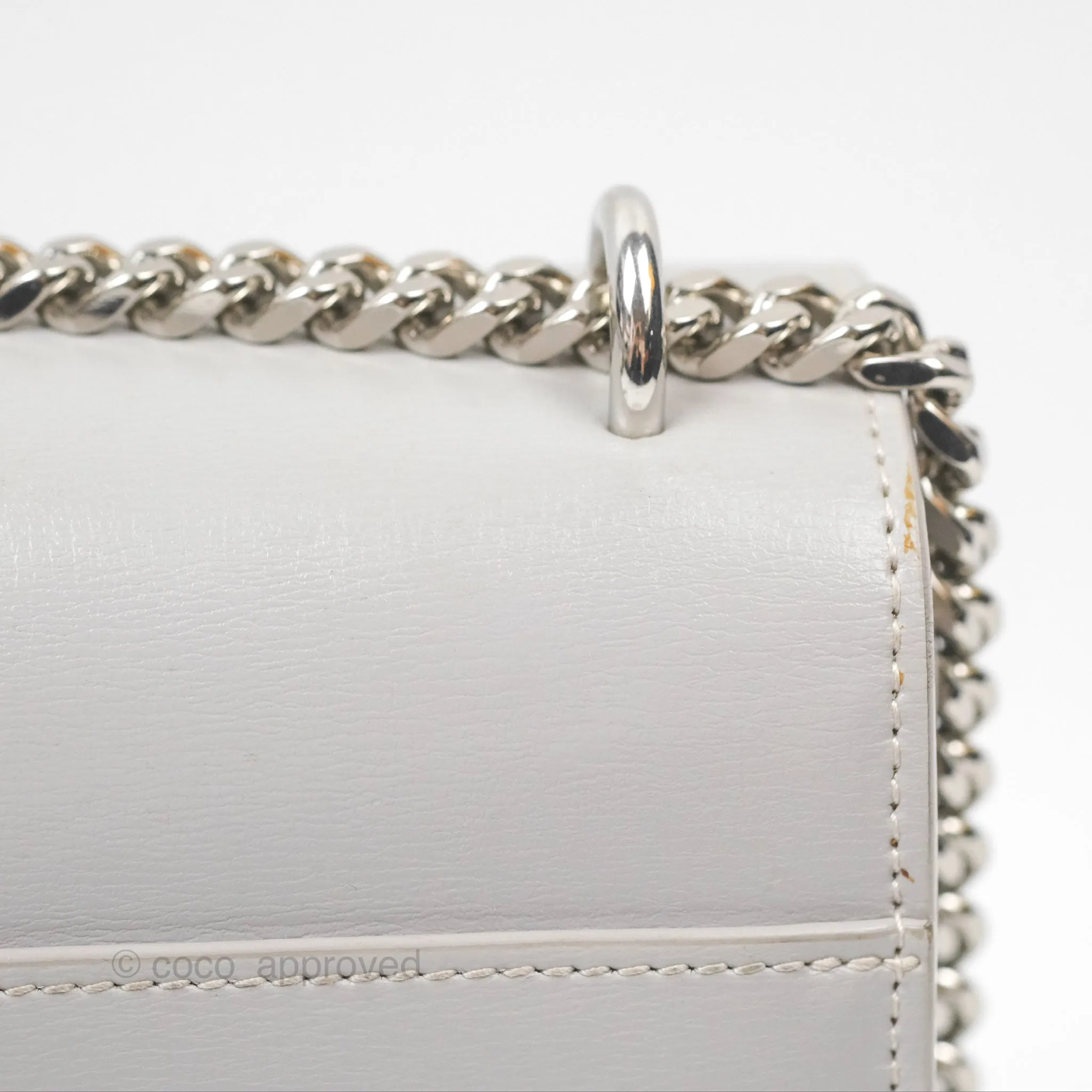 Saint Laurent Sunset Medium Light Grey Calfskin Silver Hardware